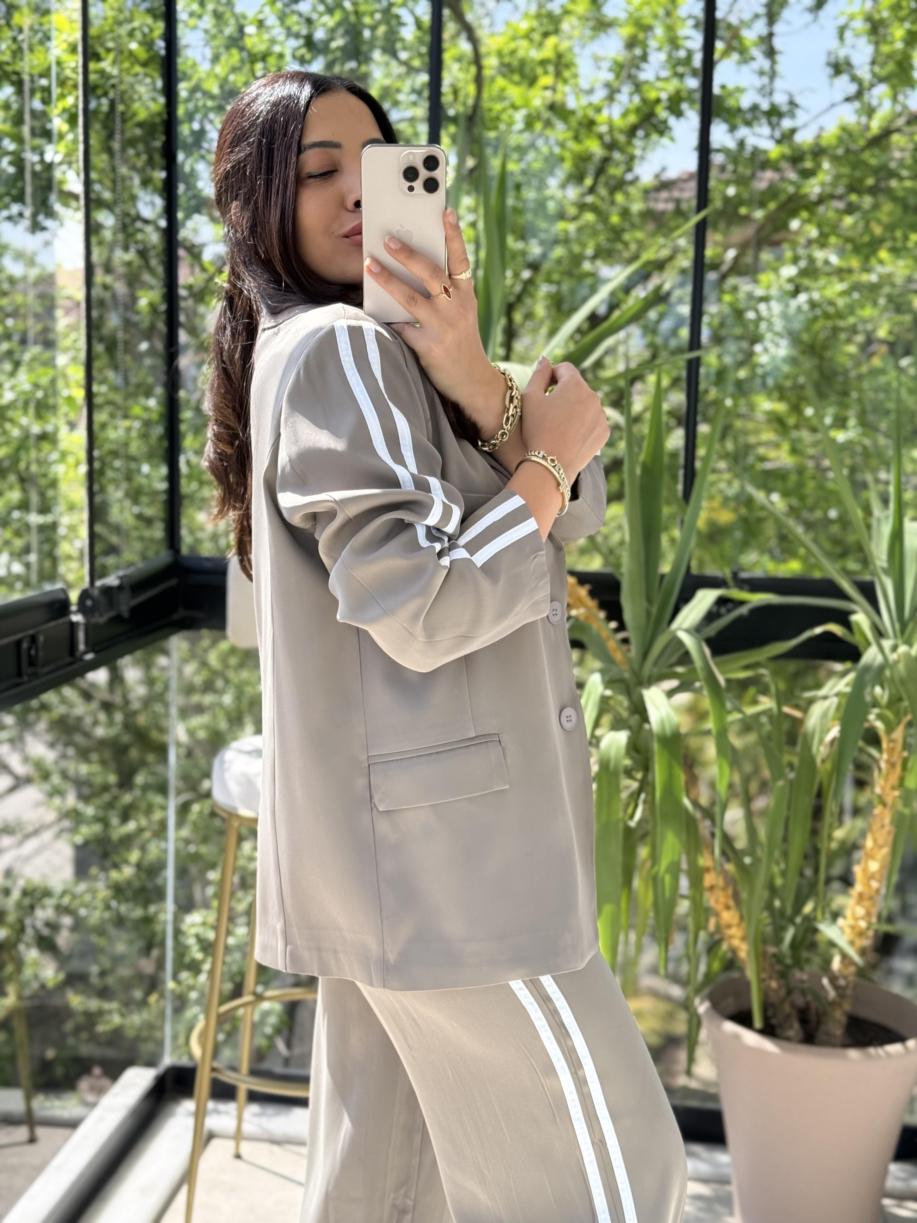 Zra Ceketli Tensel Modal Takım Haki Yeşili