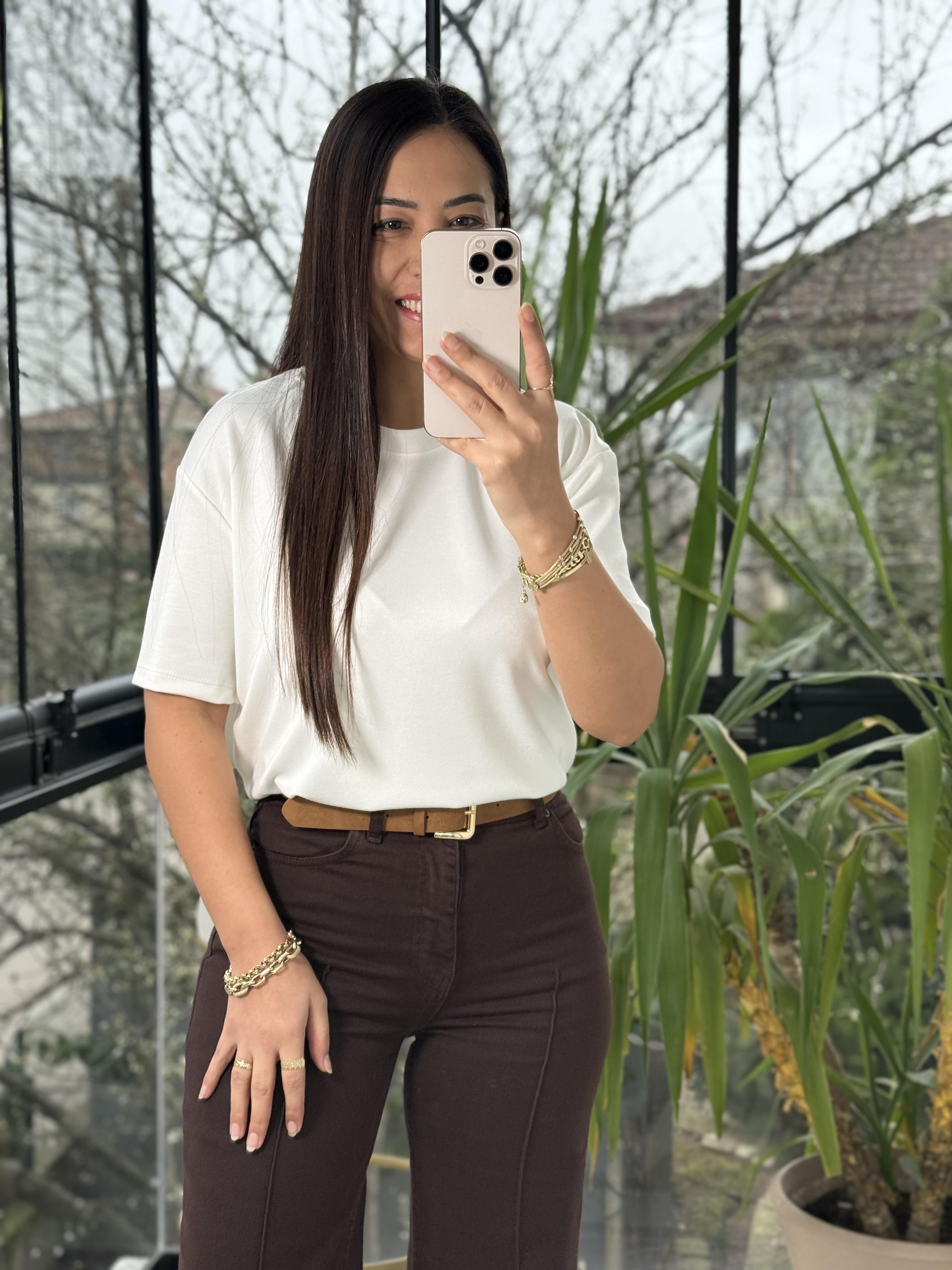Oysh Modal Basic Tişört Beyaz