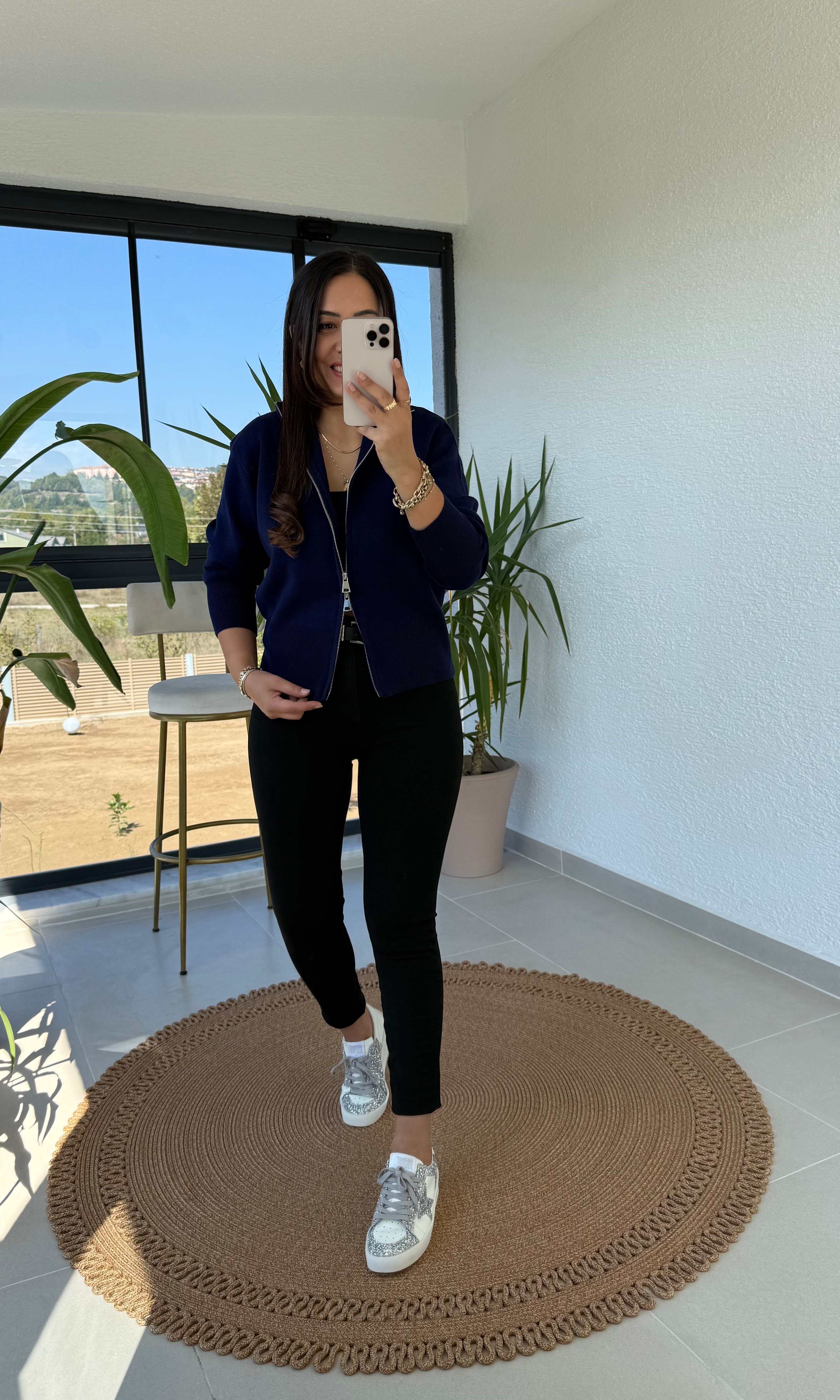 Çift Fermuarlı Lüx Seri Hırka Lacivert