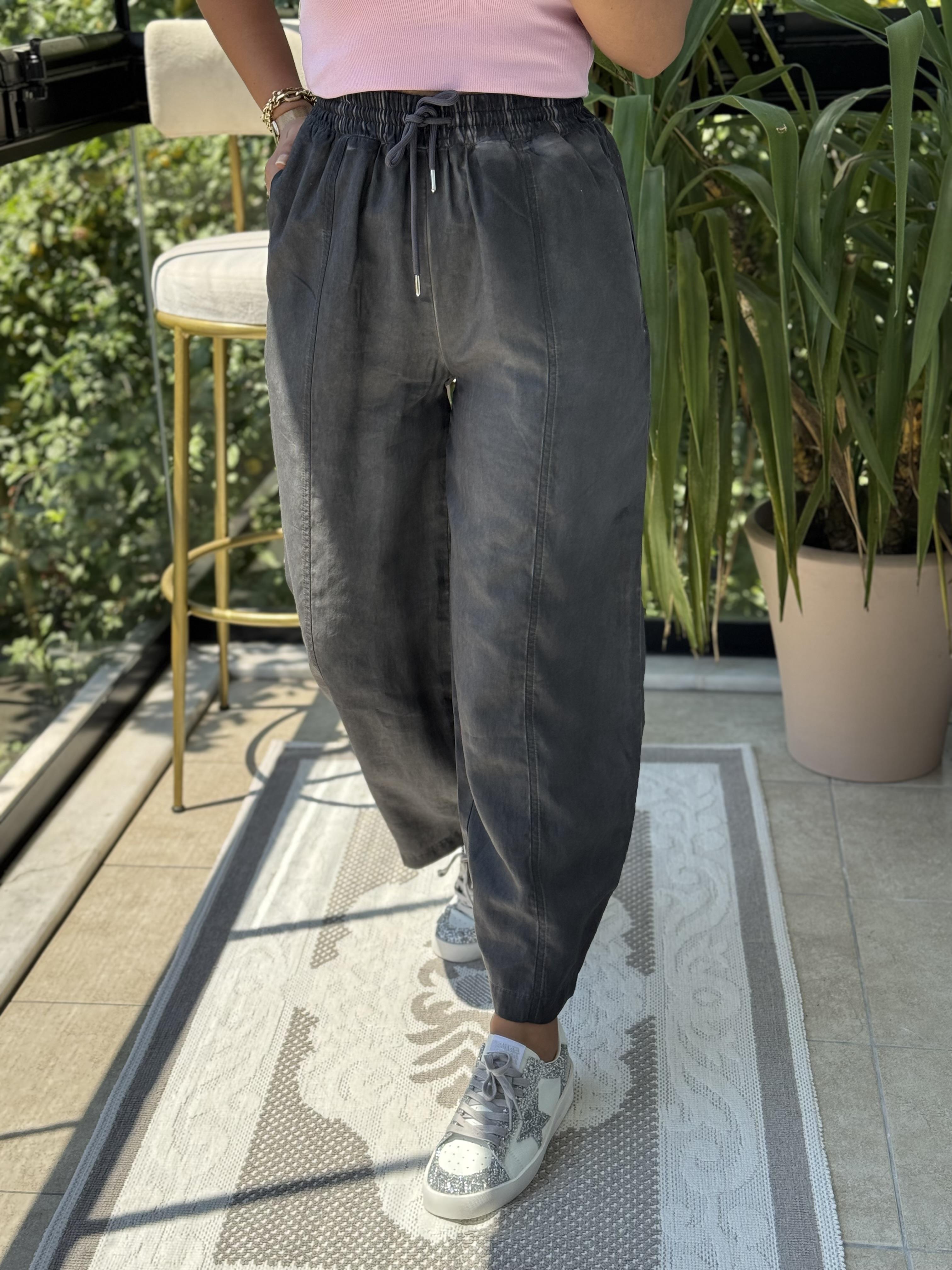 Asit Yıkamalı Bagi Pantolon Antrasit