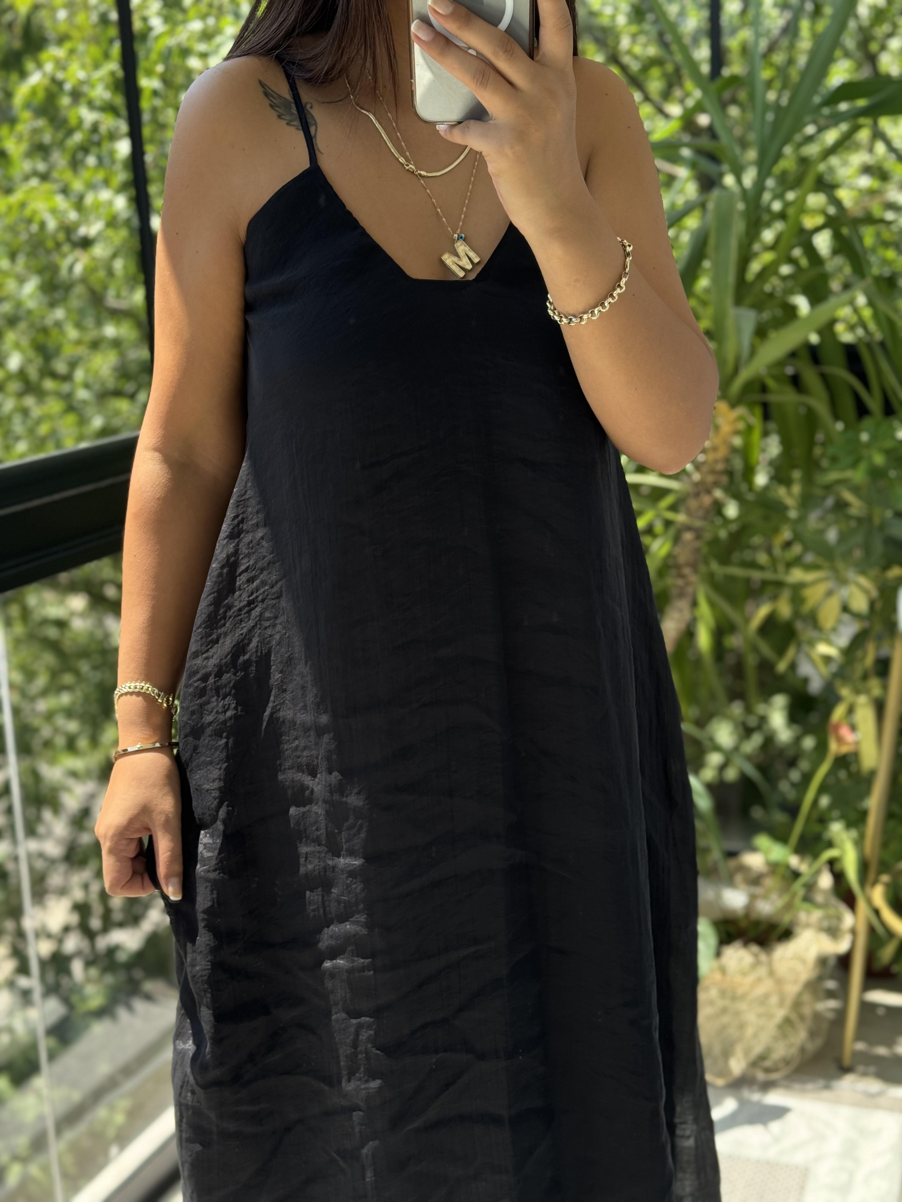 Askılı Elbise Siyah