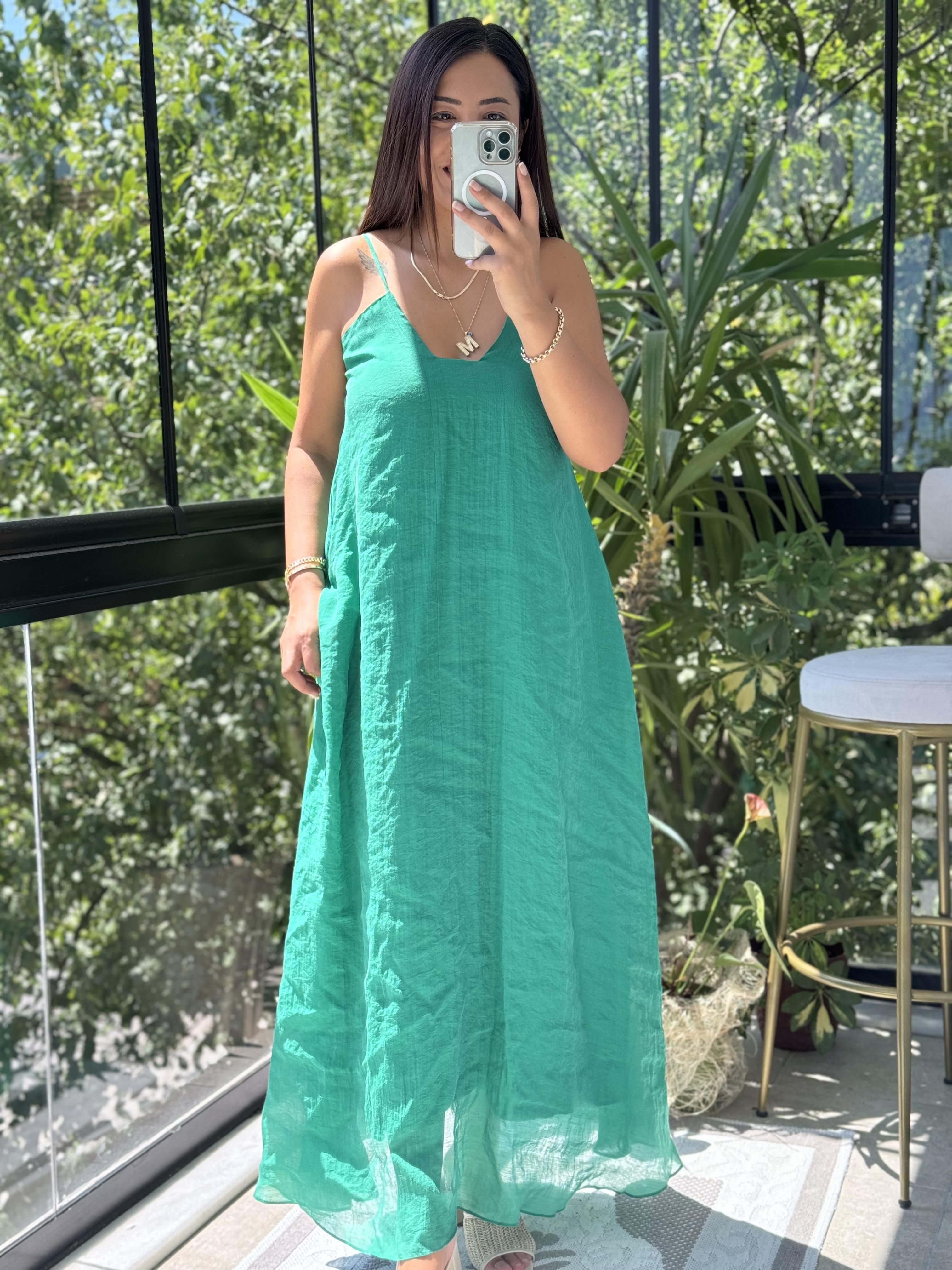 Askılı Elbise Yeşil