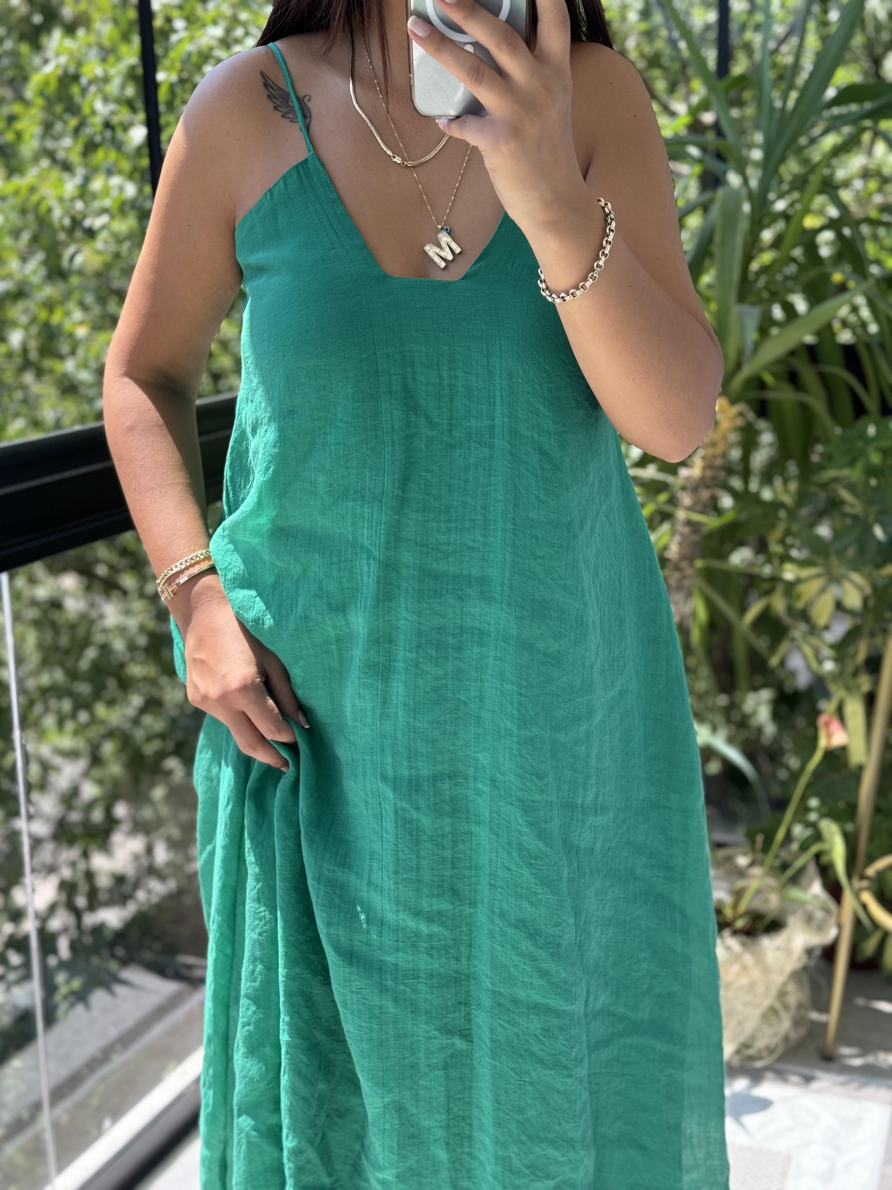 Askılı Elbise Yeşil