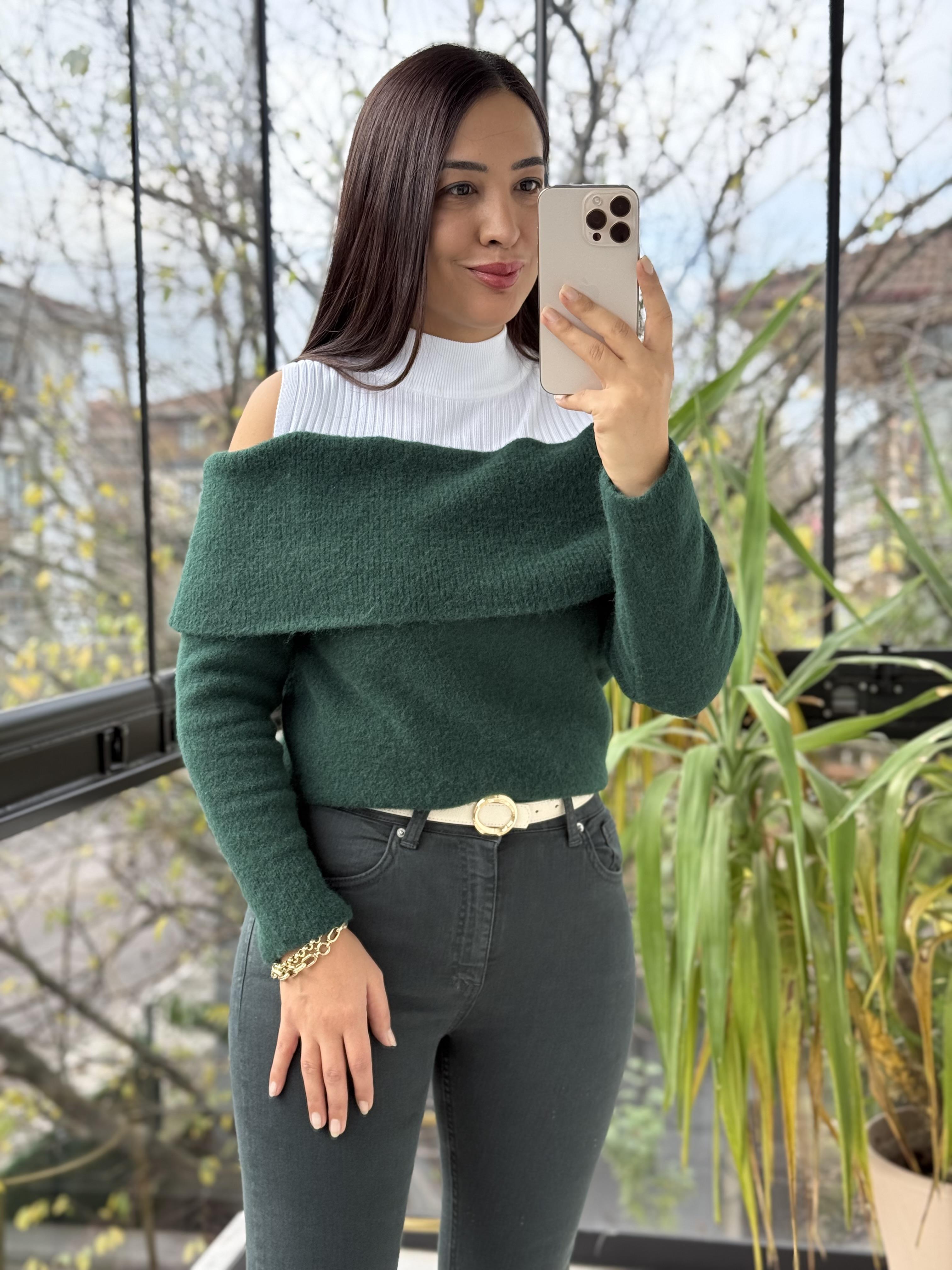 Madonna Yaka Triko Kazak Zümrüt