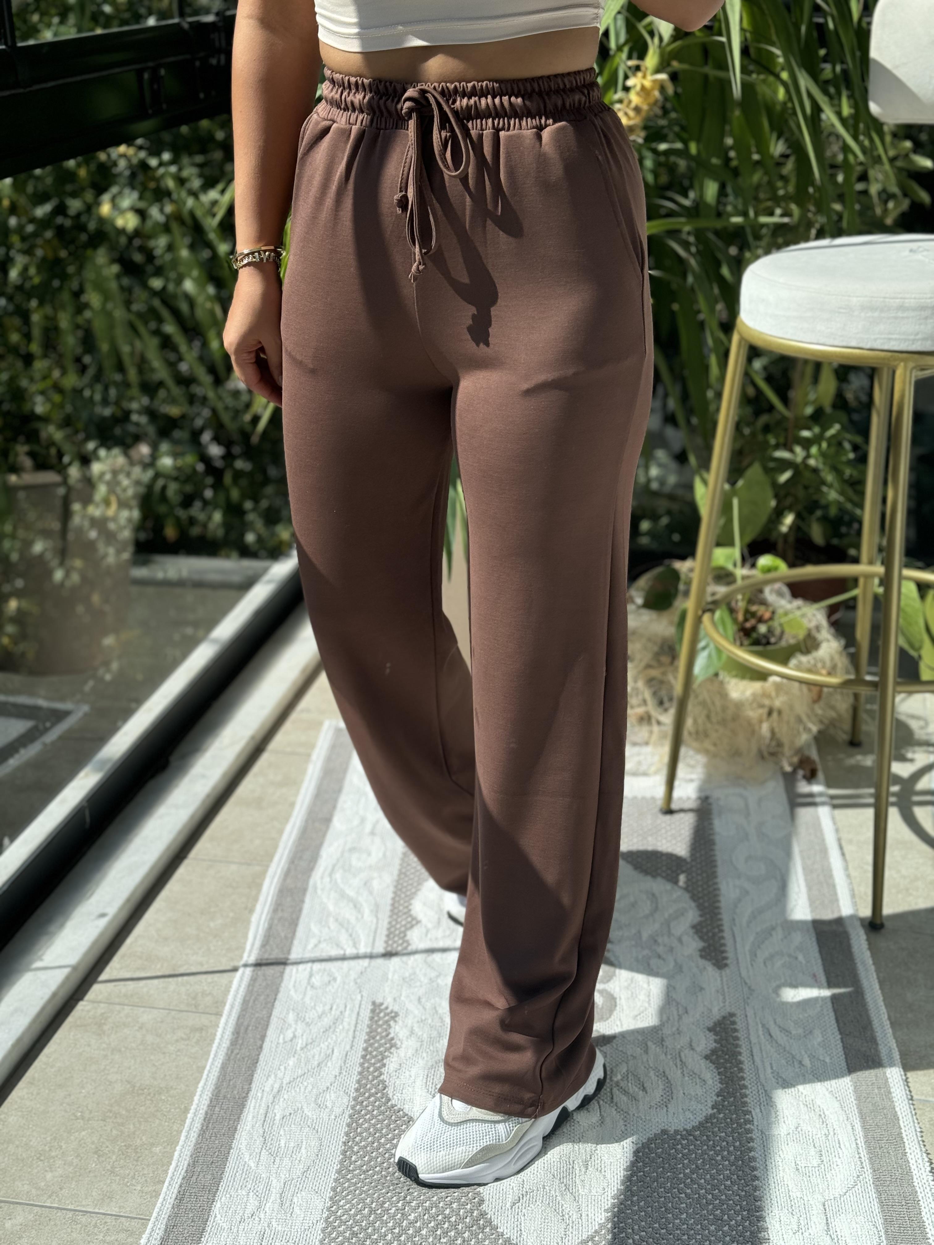 Bol Paça Modal Pantolon Kahve