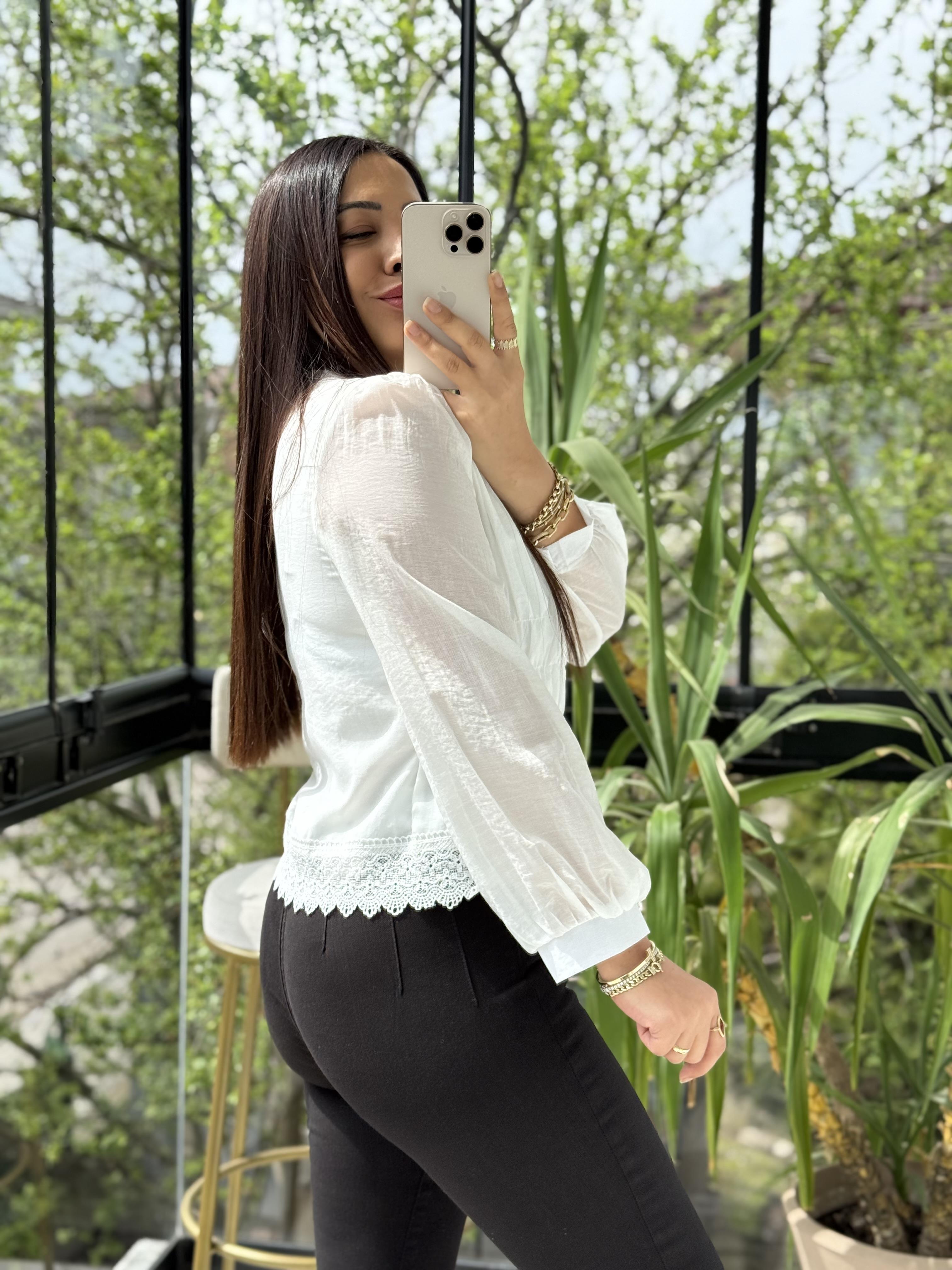 Dantel Rüya Gömlek Bluz Beyaz