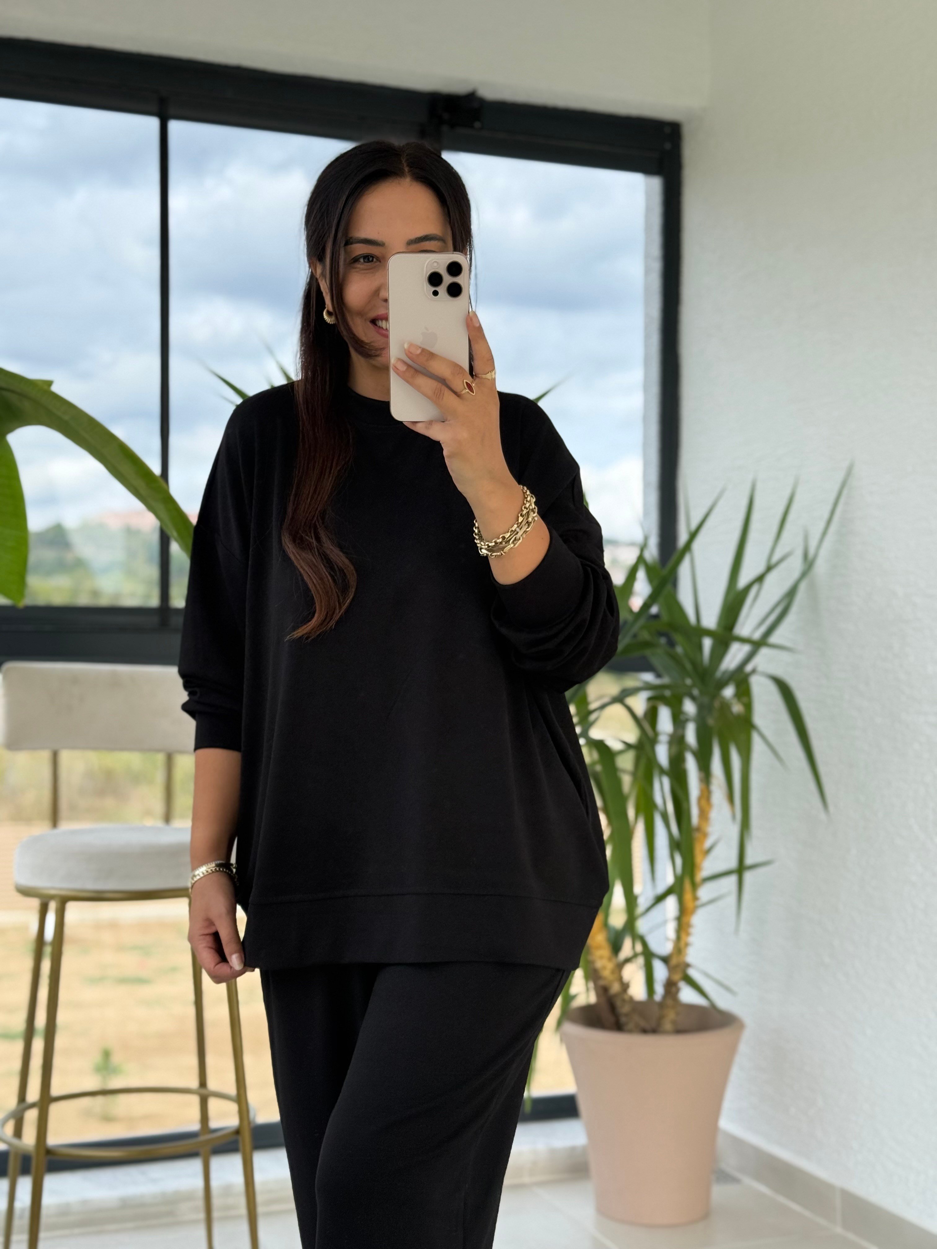 Basic Sweatli Modal Takım Siyah