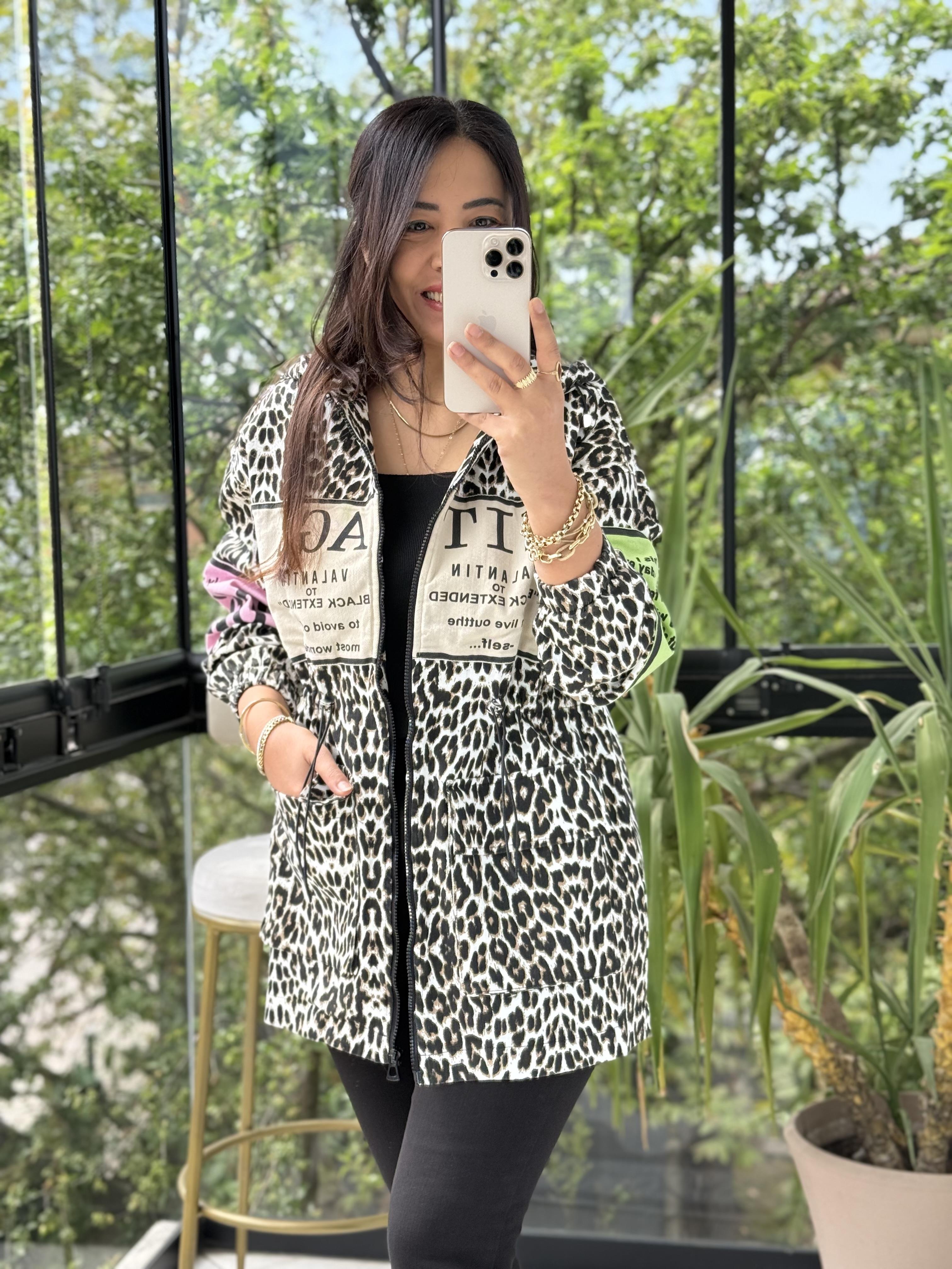 Nitage Leopar Ceket Bej