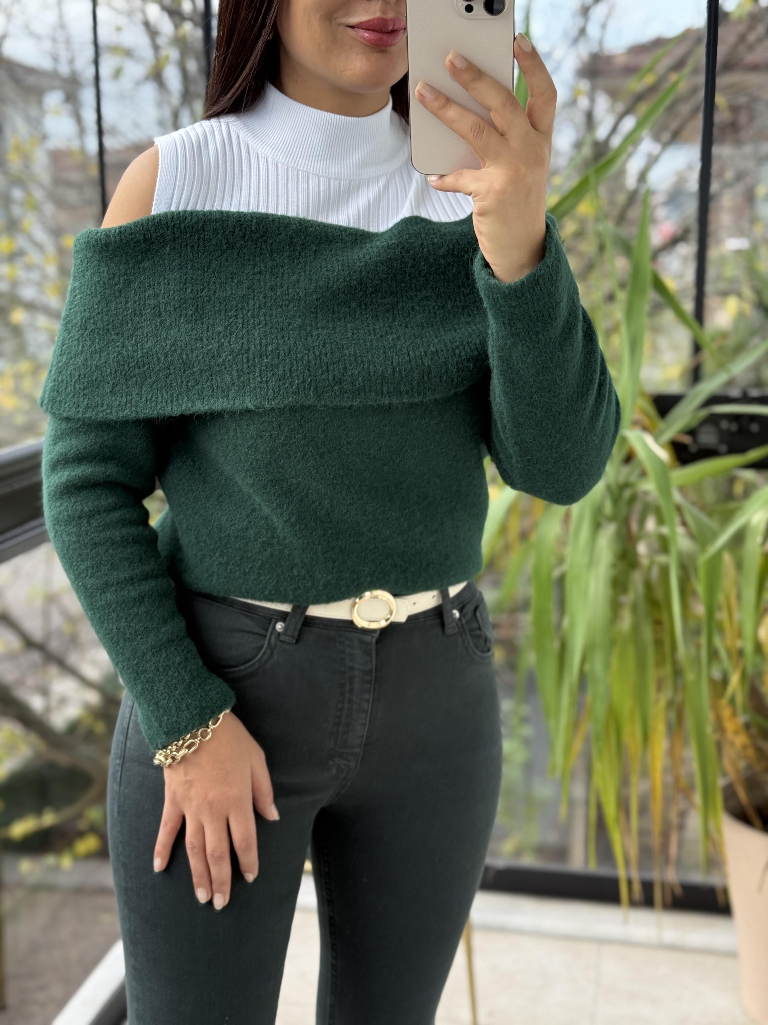 Madonna Yaka Triko Kazak Zümrüt