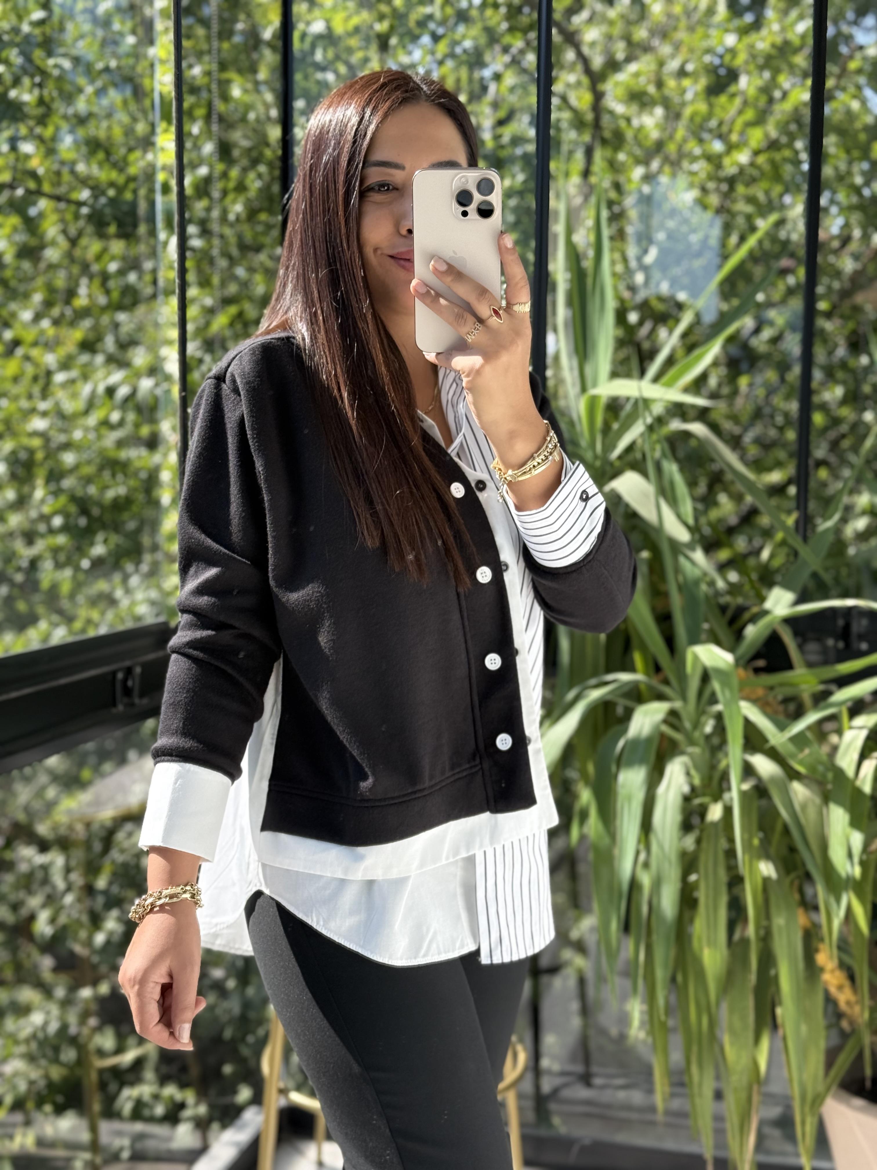 Parçalı Gömlek Siyah