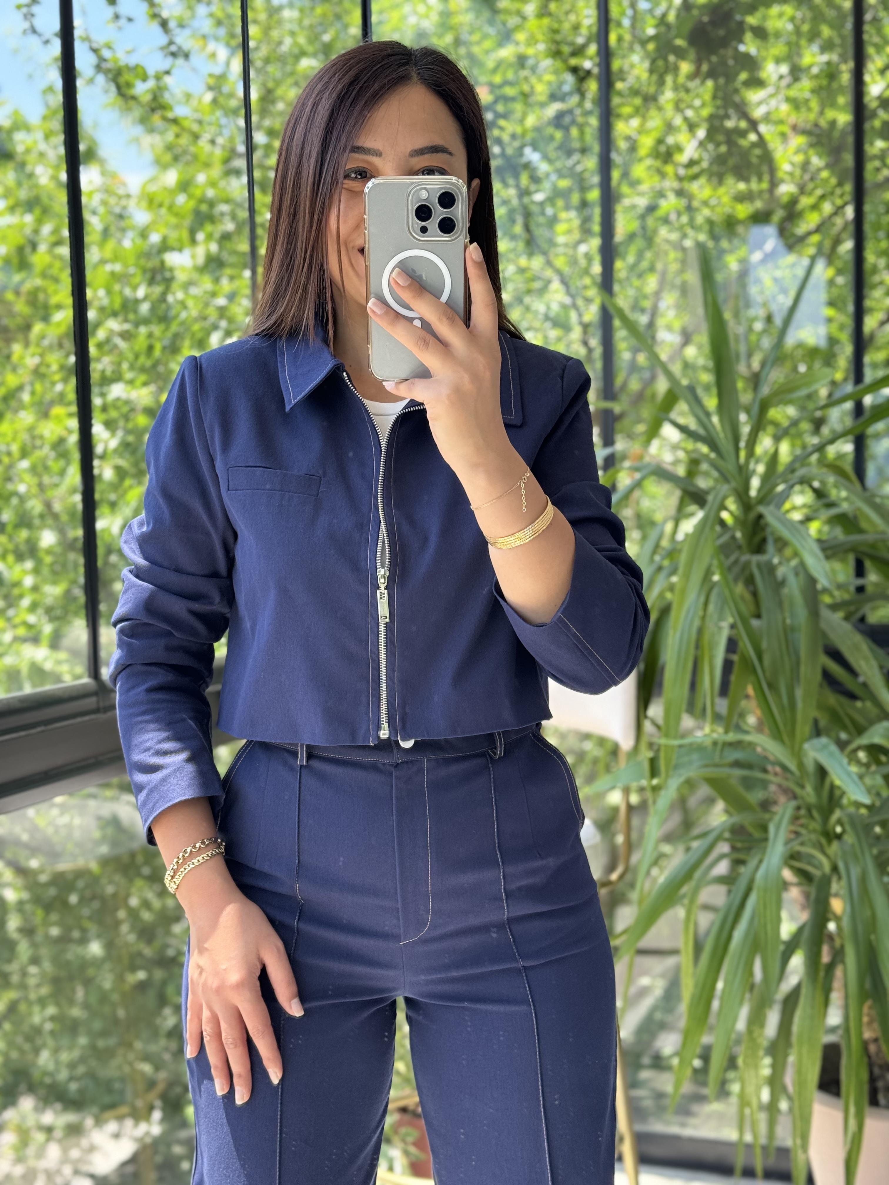 Denim Gabardin Takım Lacivert