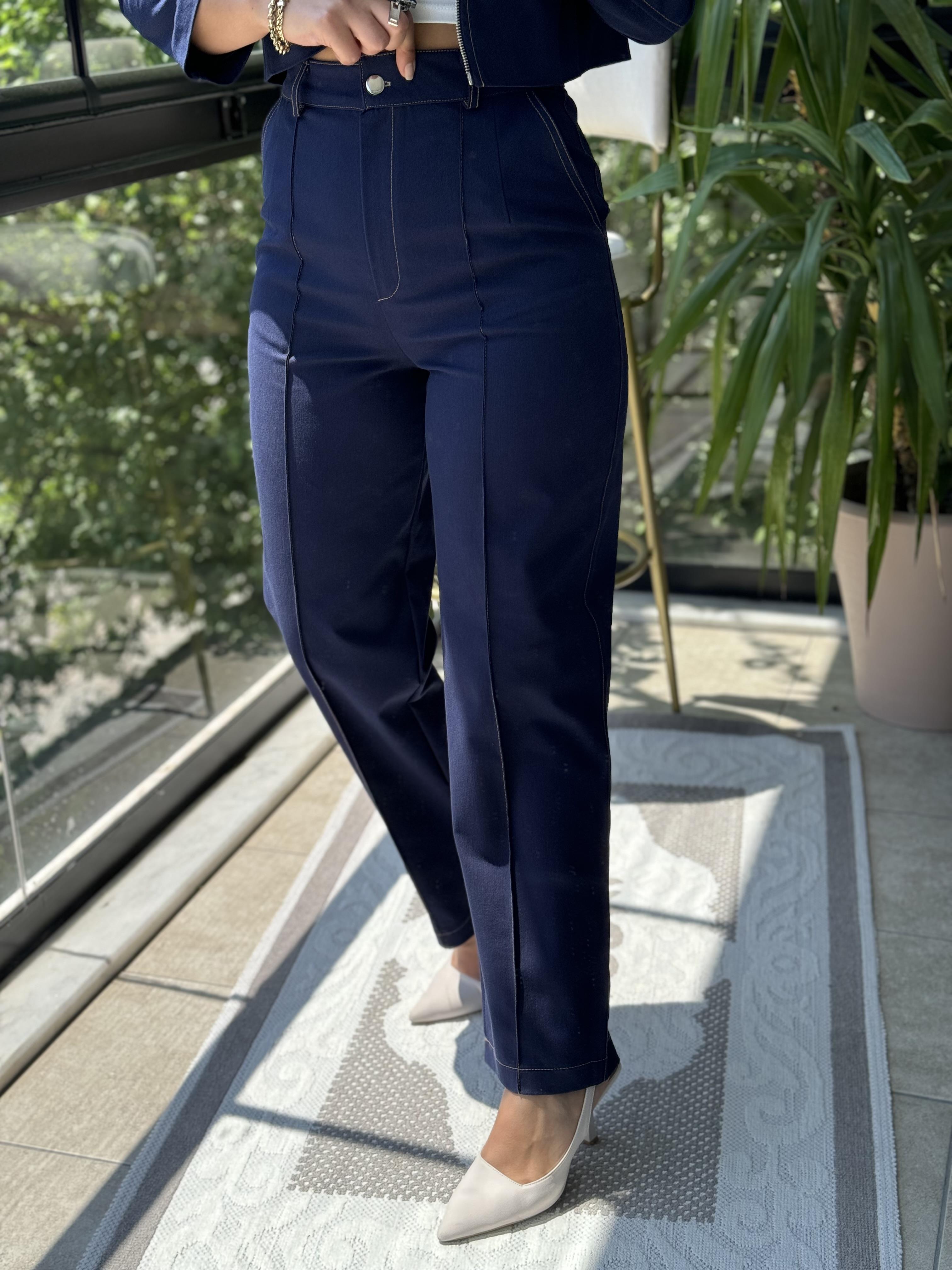 Denim Gabardin Takım Lacivert