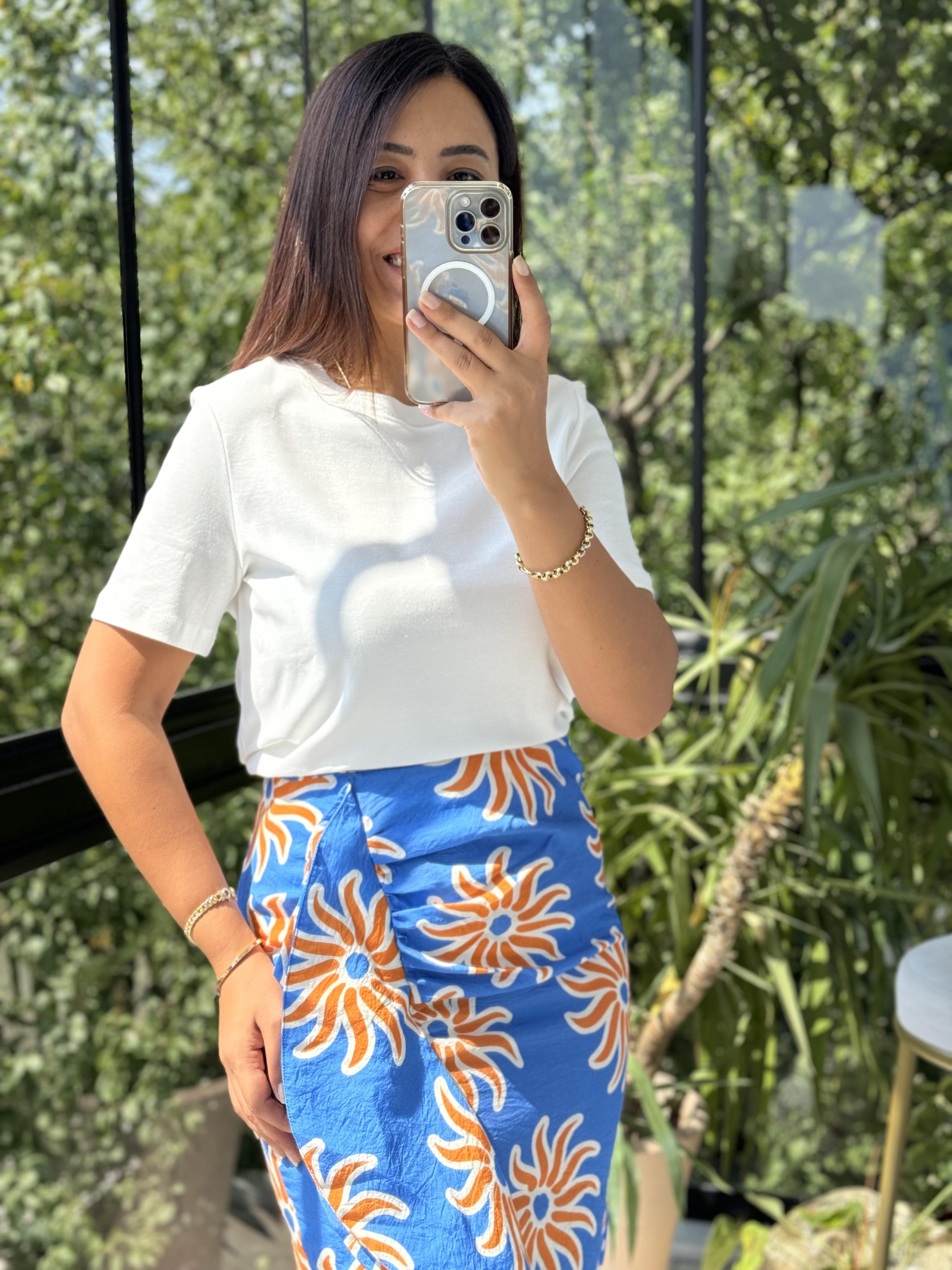 Dilvin Bisiklet Yaka Tişört Ekru