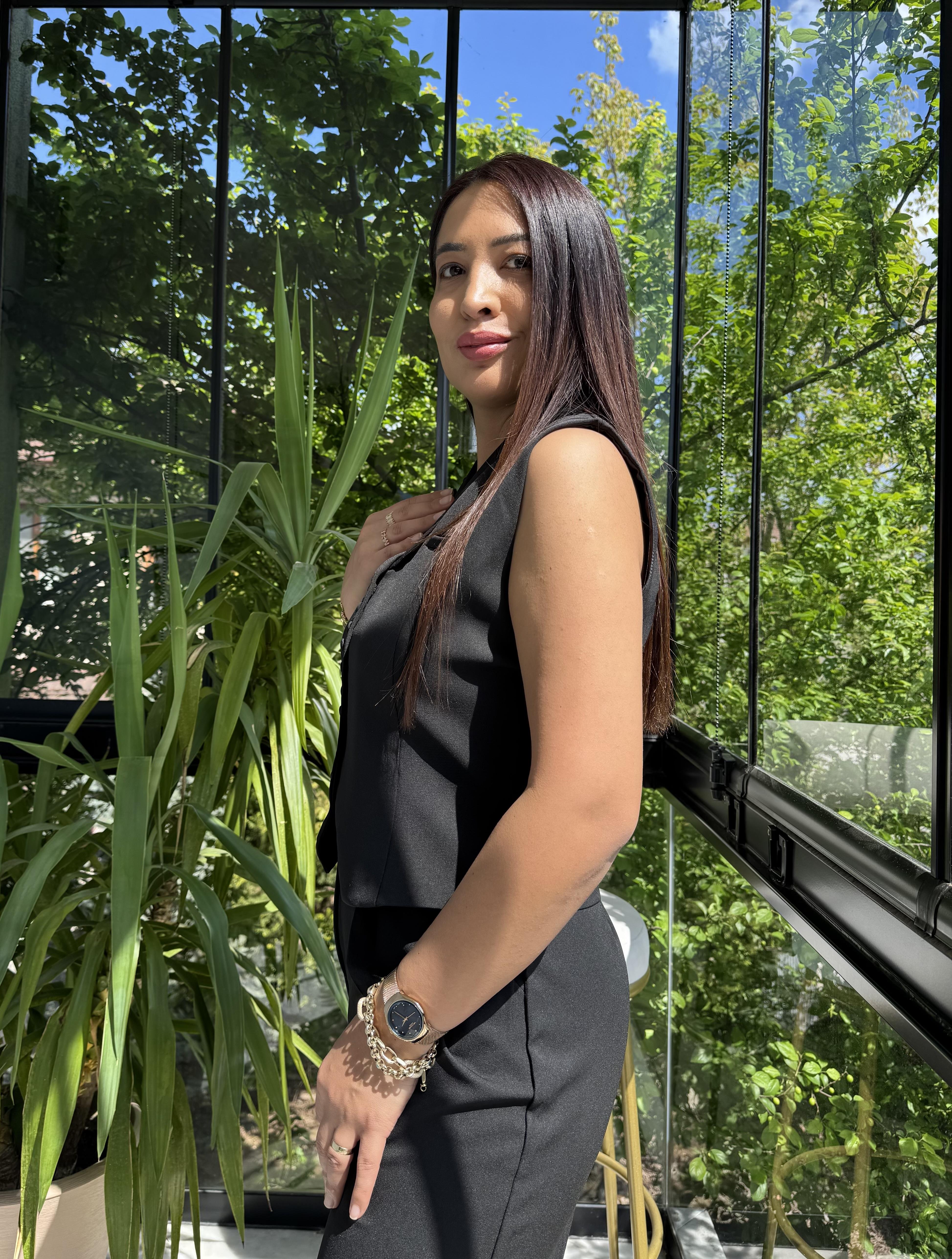 Düğmeli Slimfit Yelek Siyah