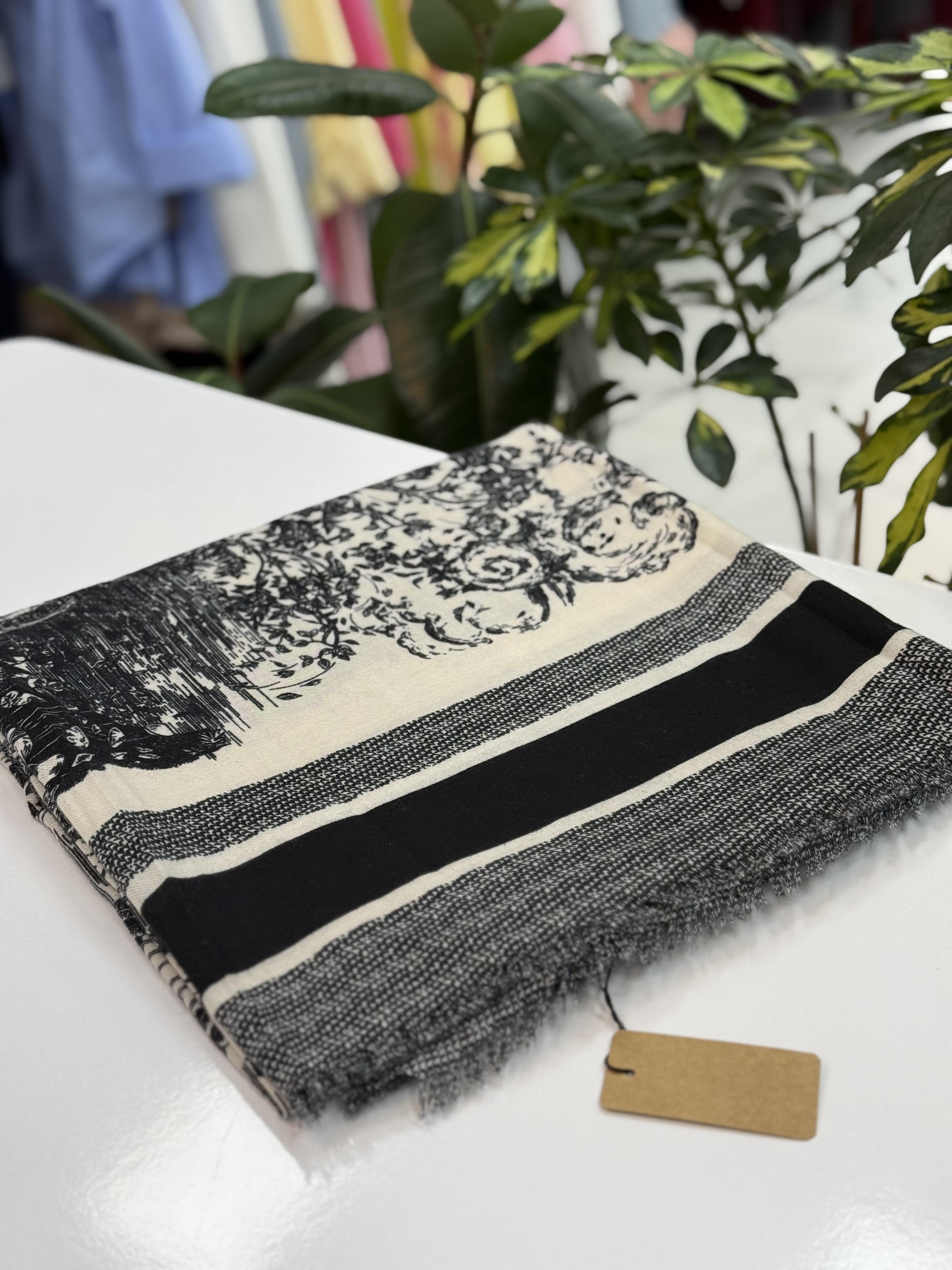 İthal Kaşmir Şal D*or Siyah