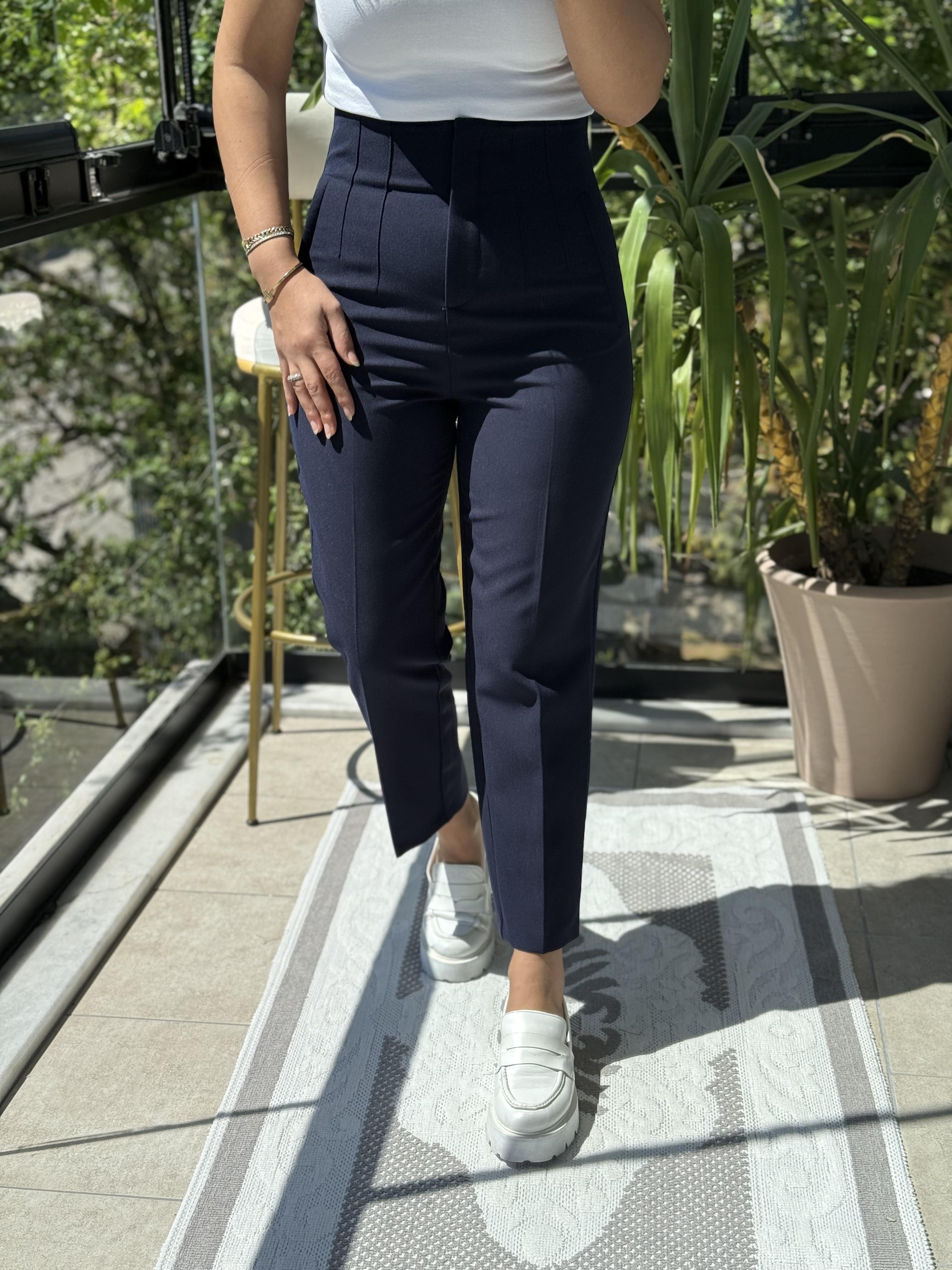 Düğmesiz Zra Model Kumaş Pantolon Lacivert