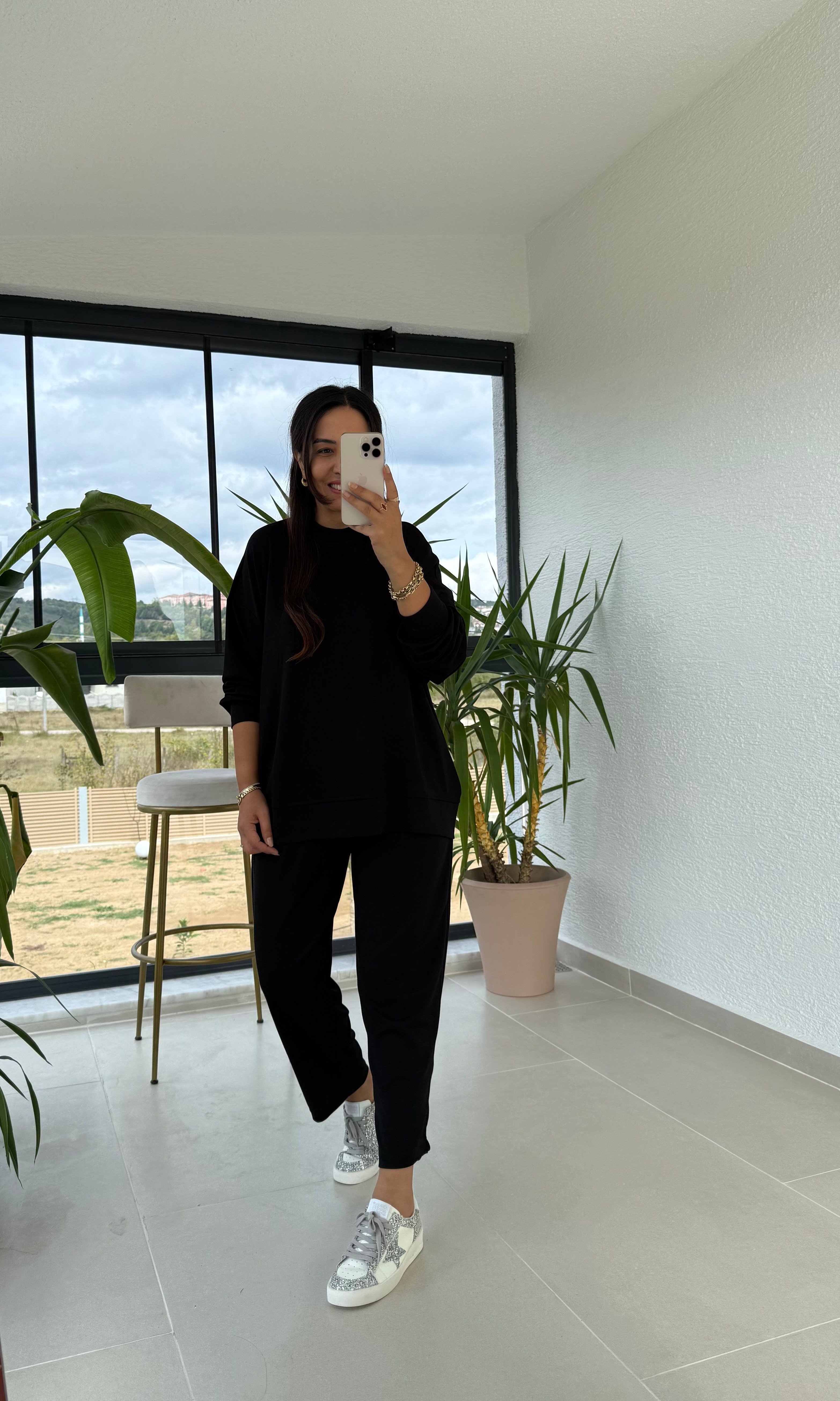 Basic Sweatli Modal Takım Siyah