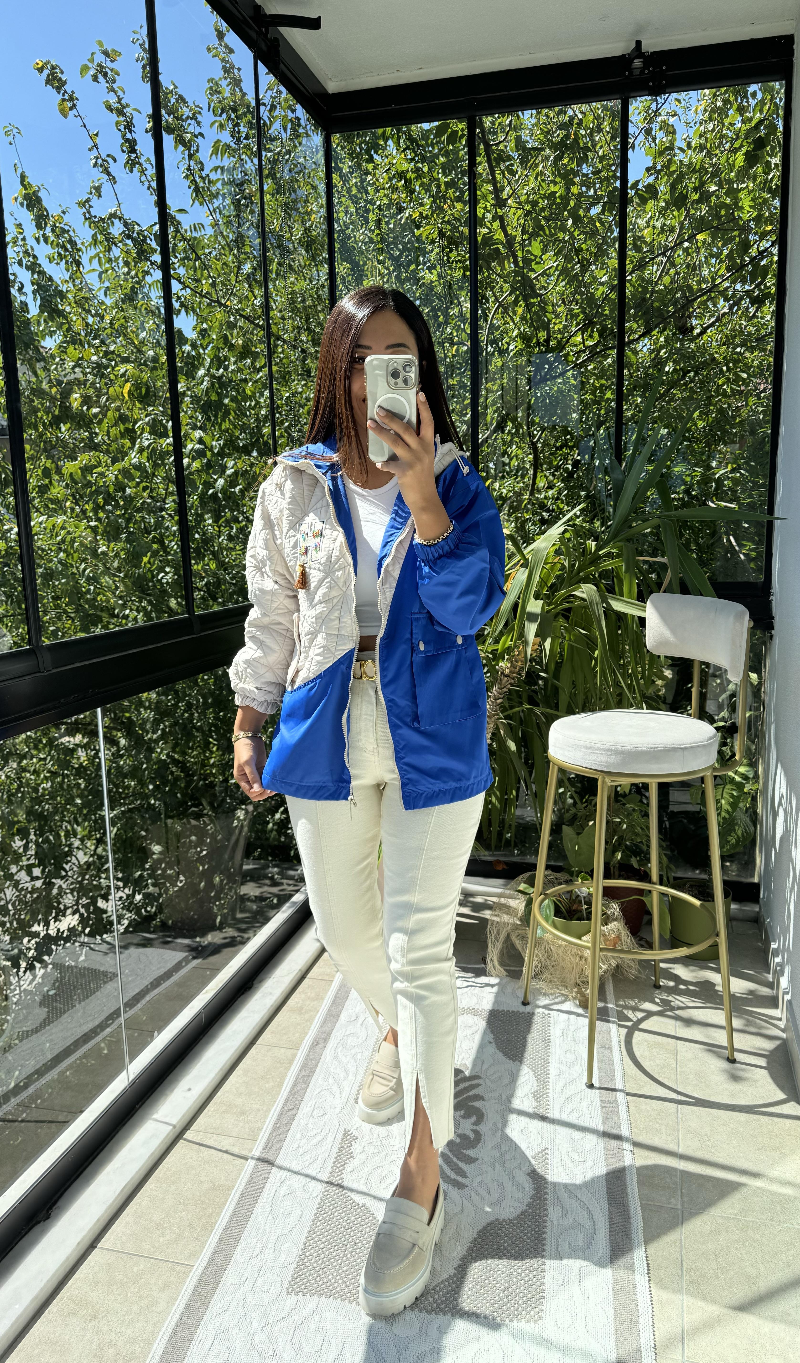 Garnili Yağmurluk Bej