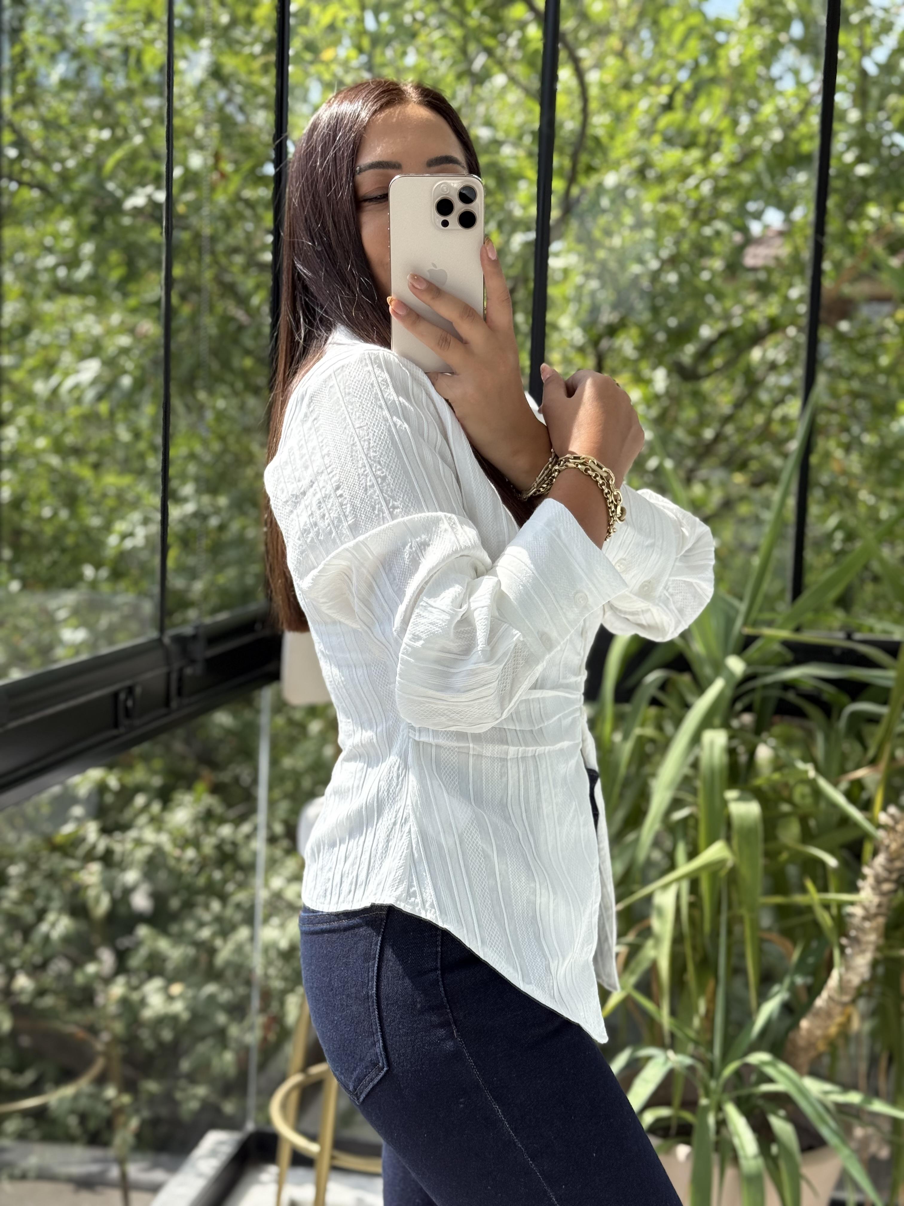 Gipeli Slim Gömlek Ekru