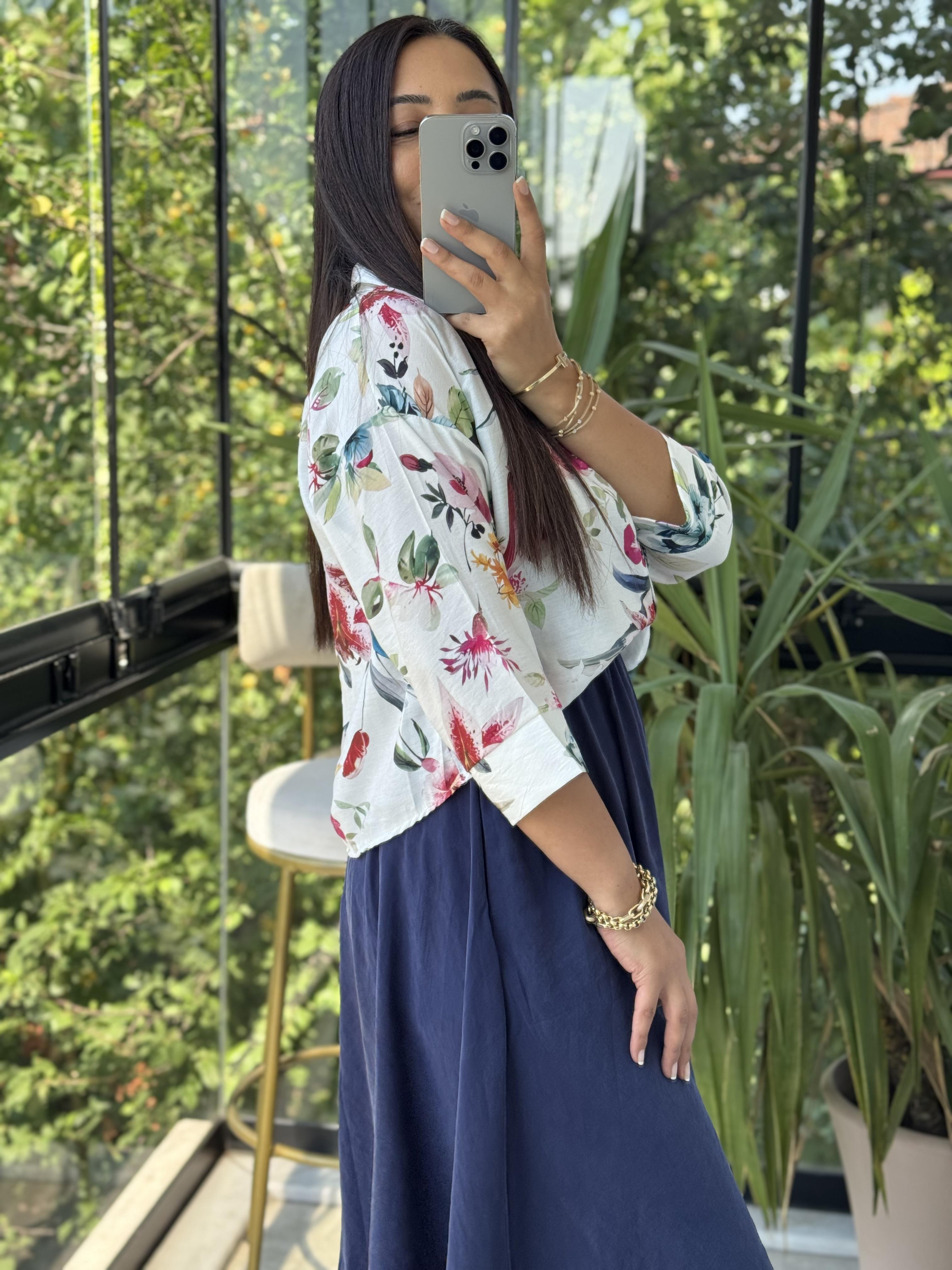 Gömlekli Elbise Çiçekli