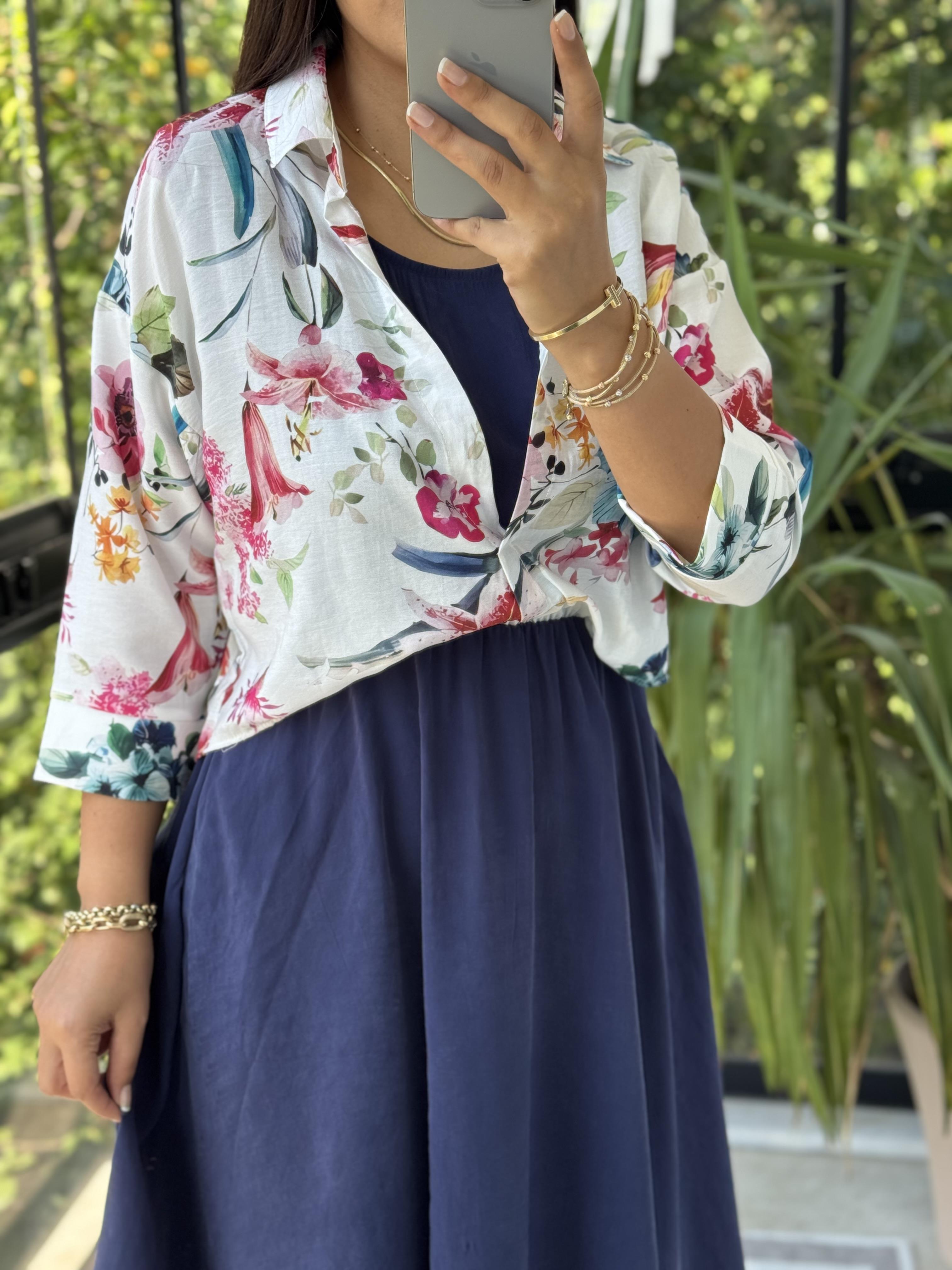 Gömlekli Elbise Çiçekli