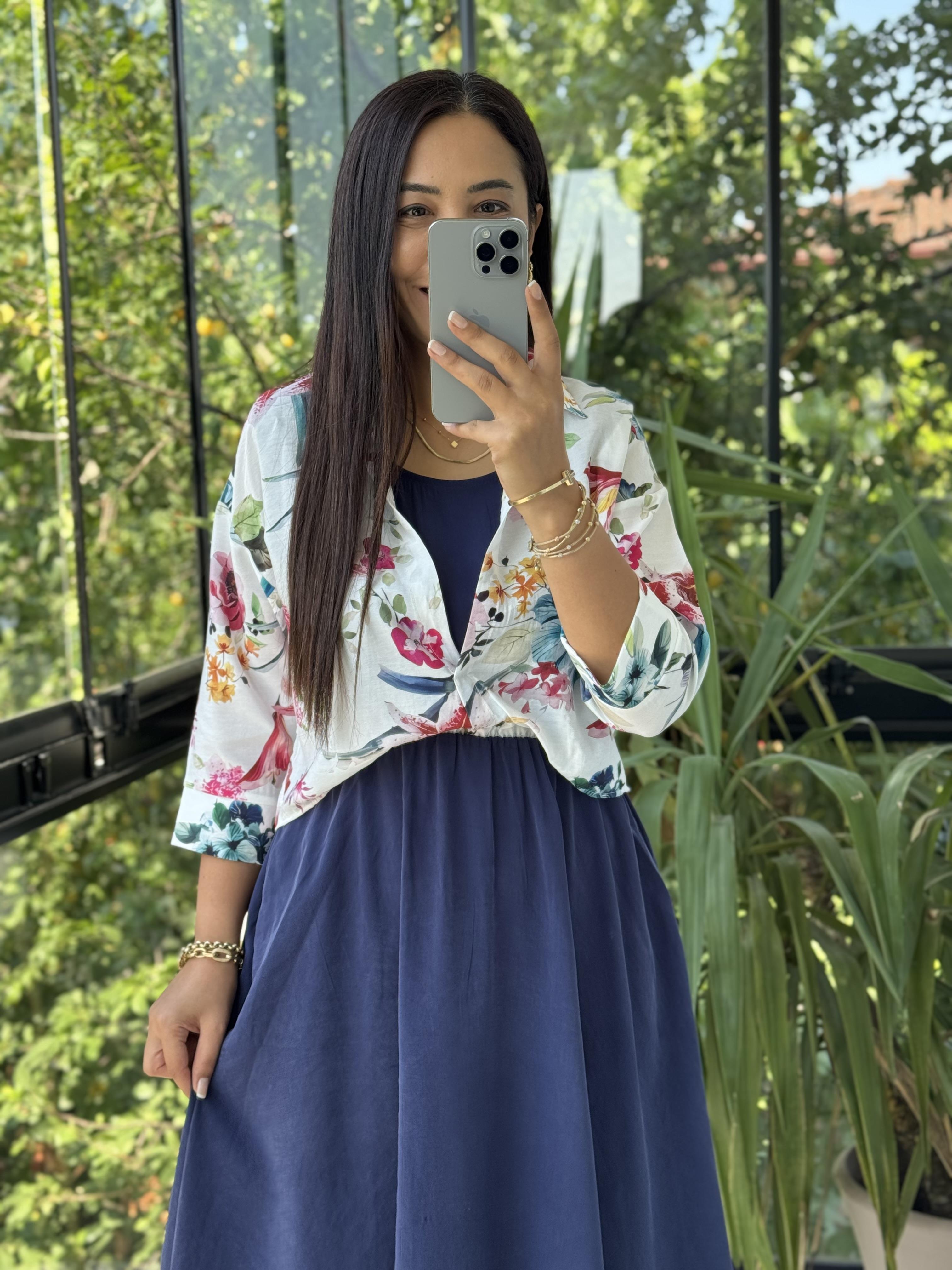 Gömlekli Elbise Çiçekli