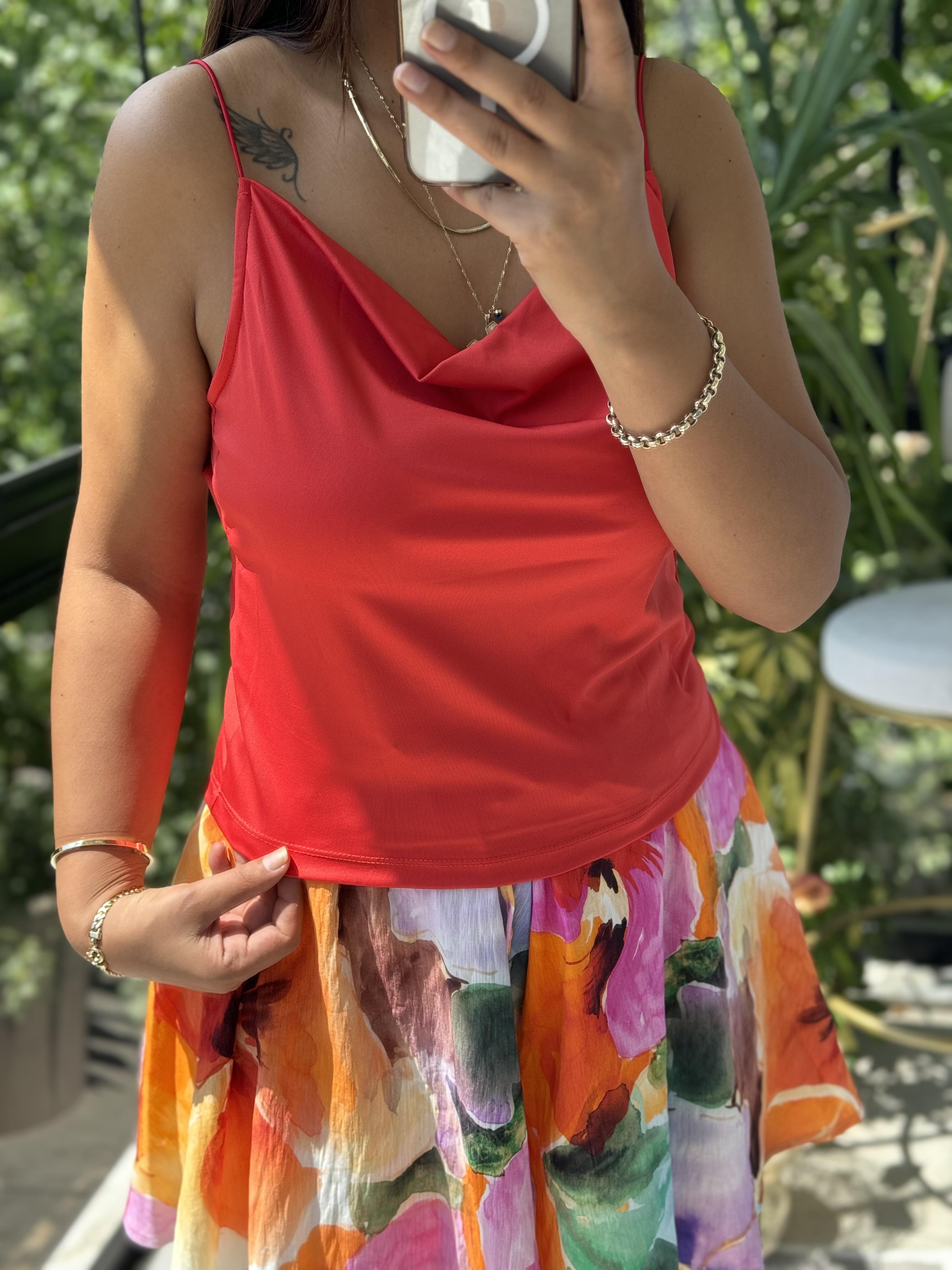 İnce Askılı Atlet Nar Çiçeği