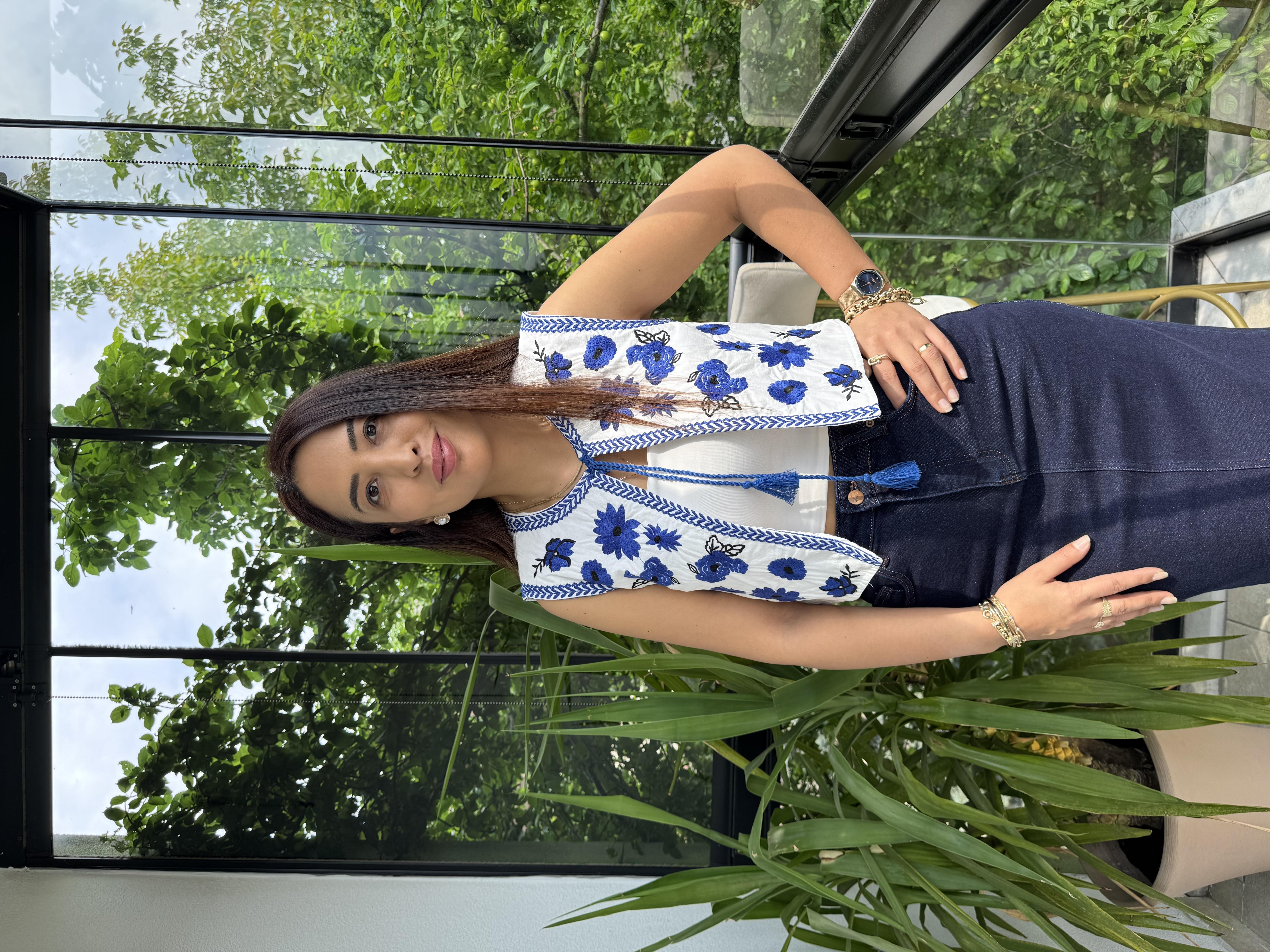 İşlemeli Nakışlı Yelek lacivert