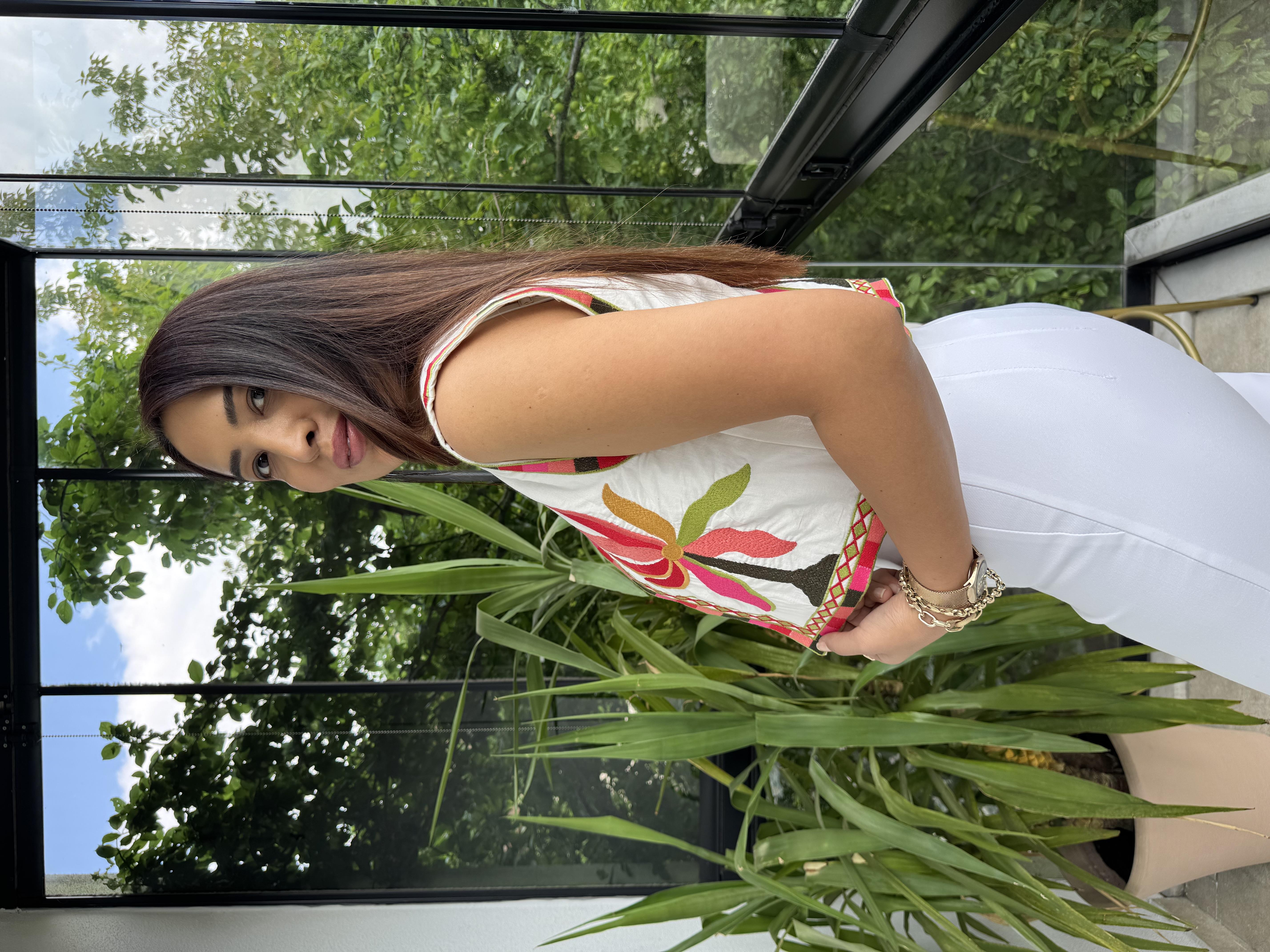 İşlemeli Nakışlı Yelek Pembe