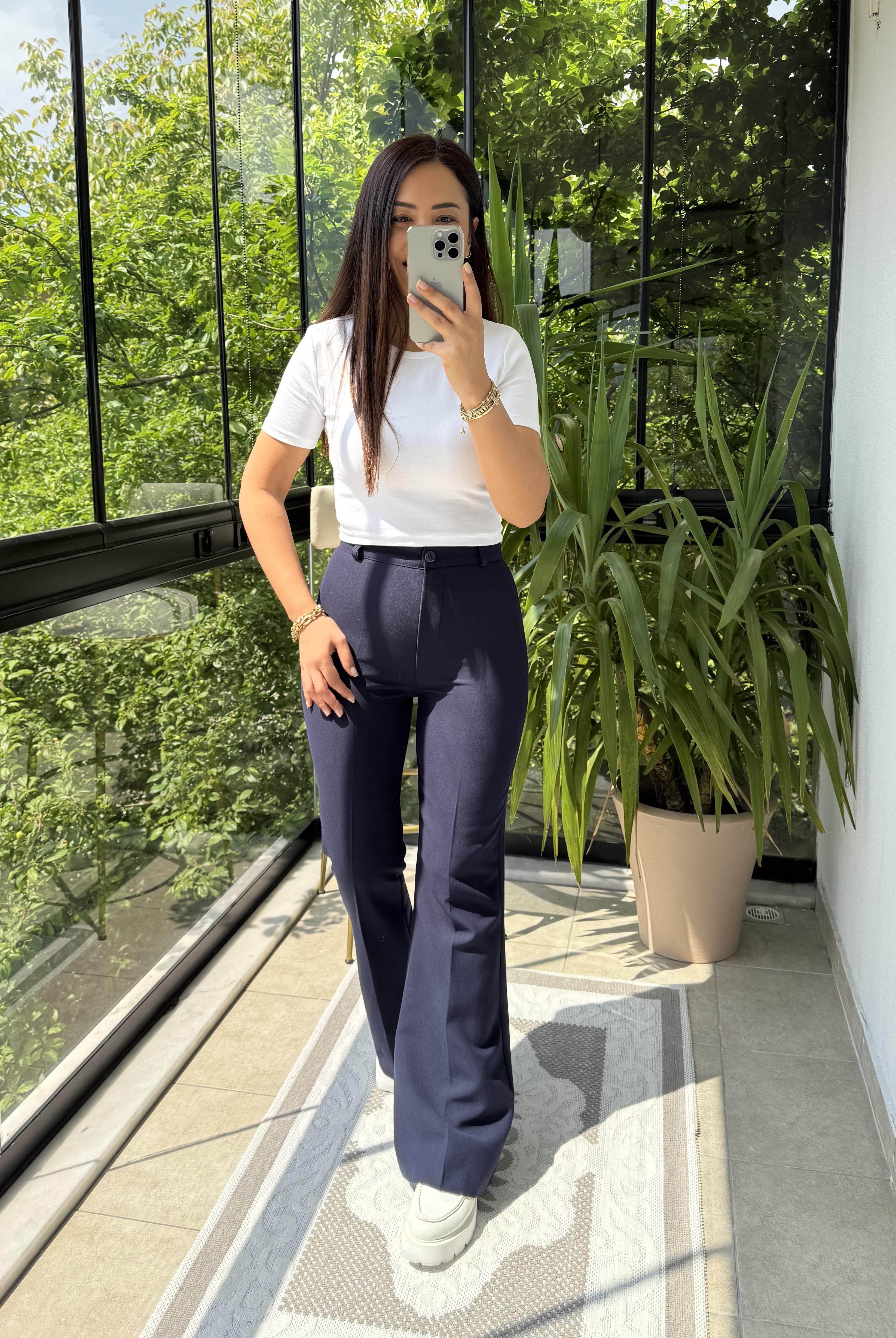 İspanyol Kumaş Pantolon Lacivert