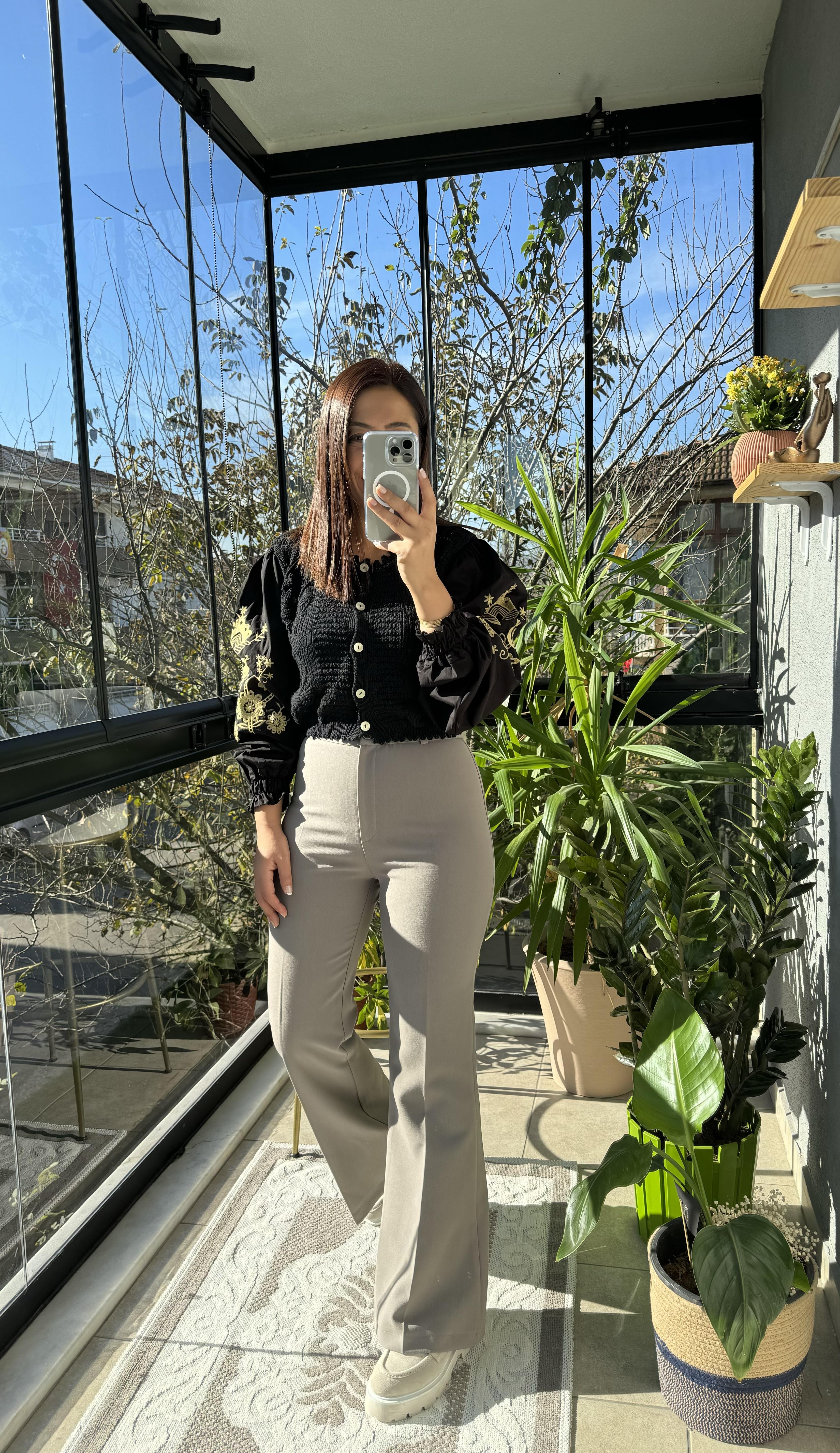 İspanyol Kumaş Pantolon Vizon