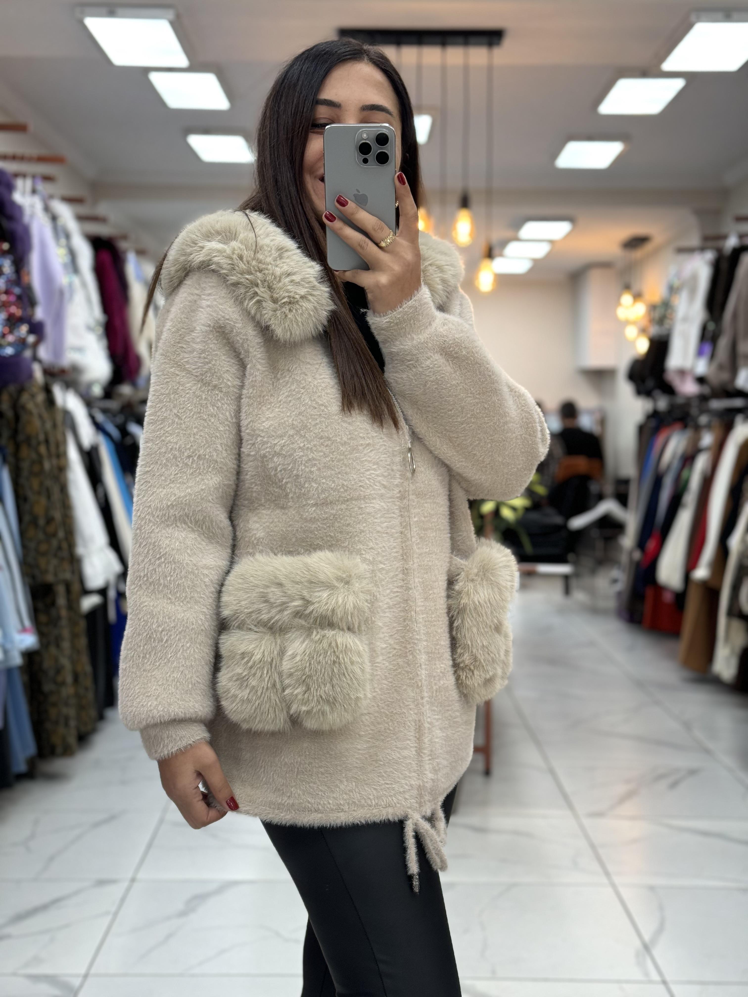 İthal Angora Hırka Bej