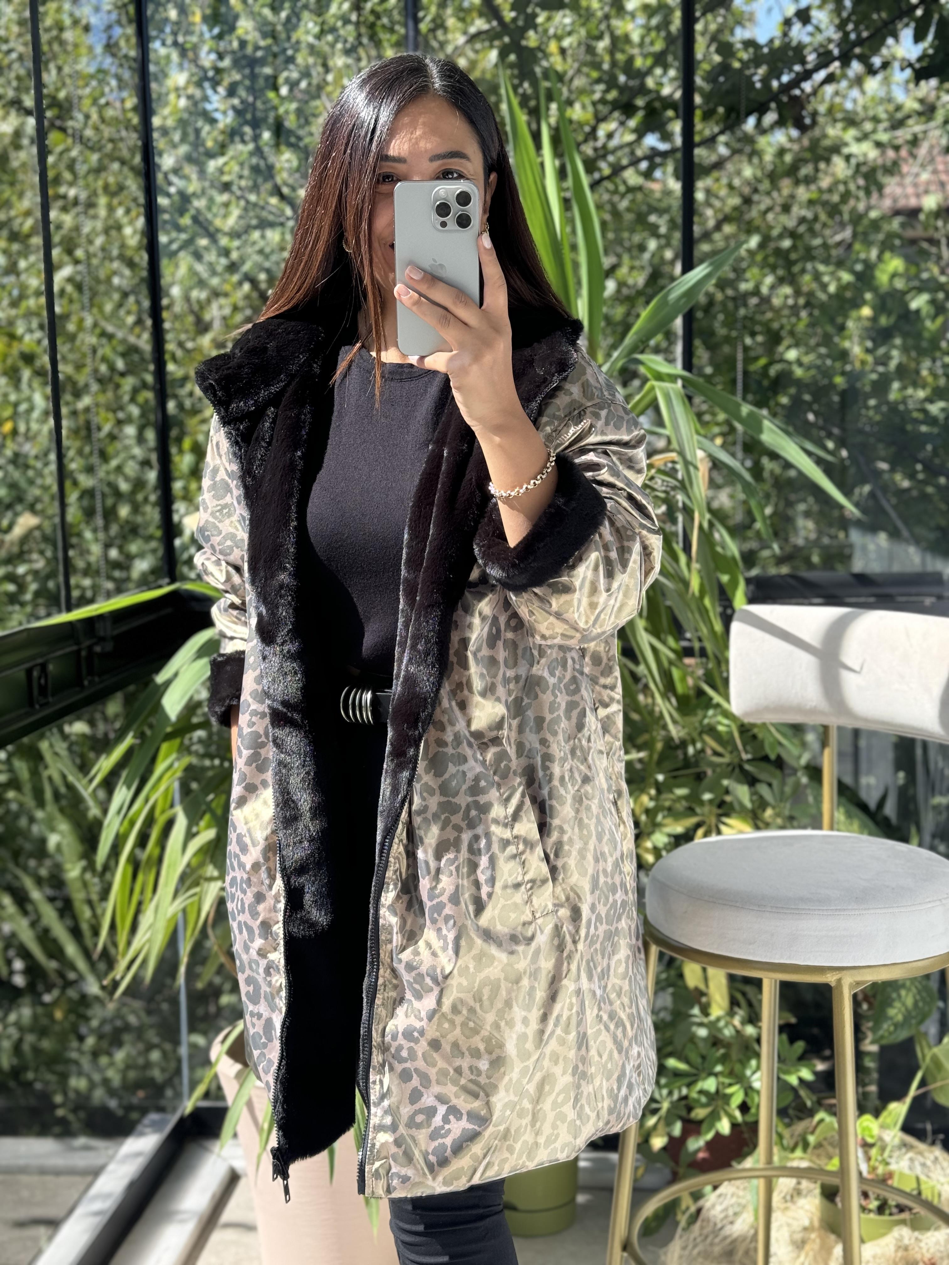 İthal Çift Taraflı Leoparlı Kaban 