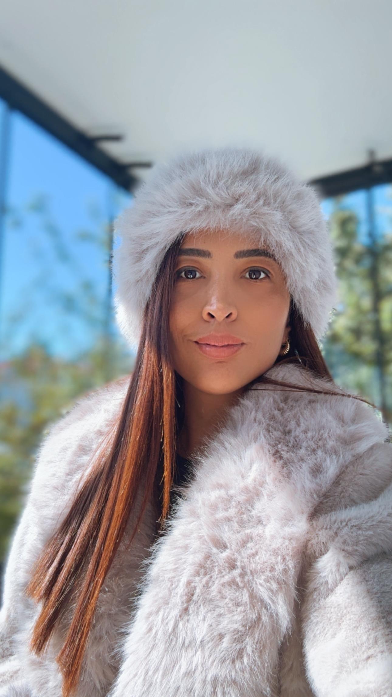 İthal Kürklü Şapka Gri