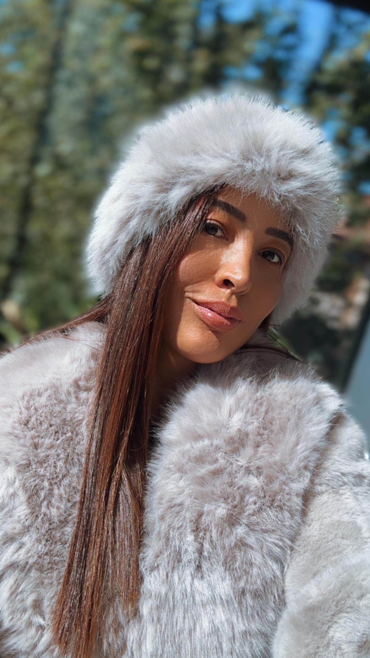 İthal Kürklü Şapka Gri