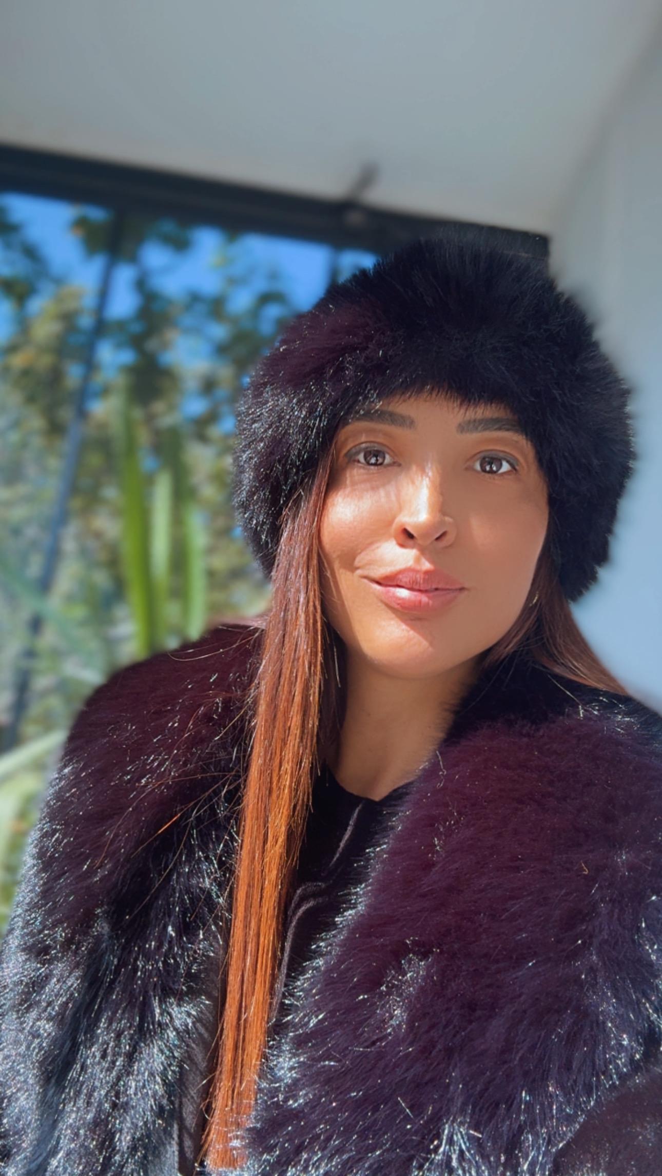 İthal Kürklü Şapka Siyah