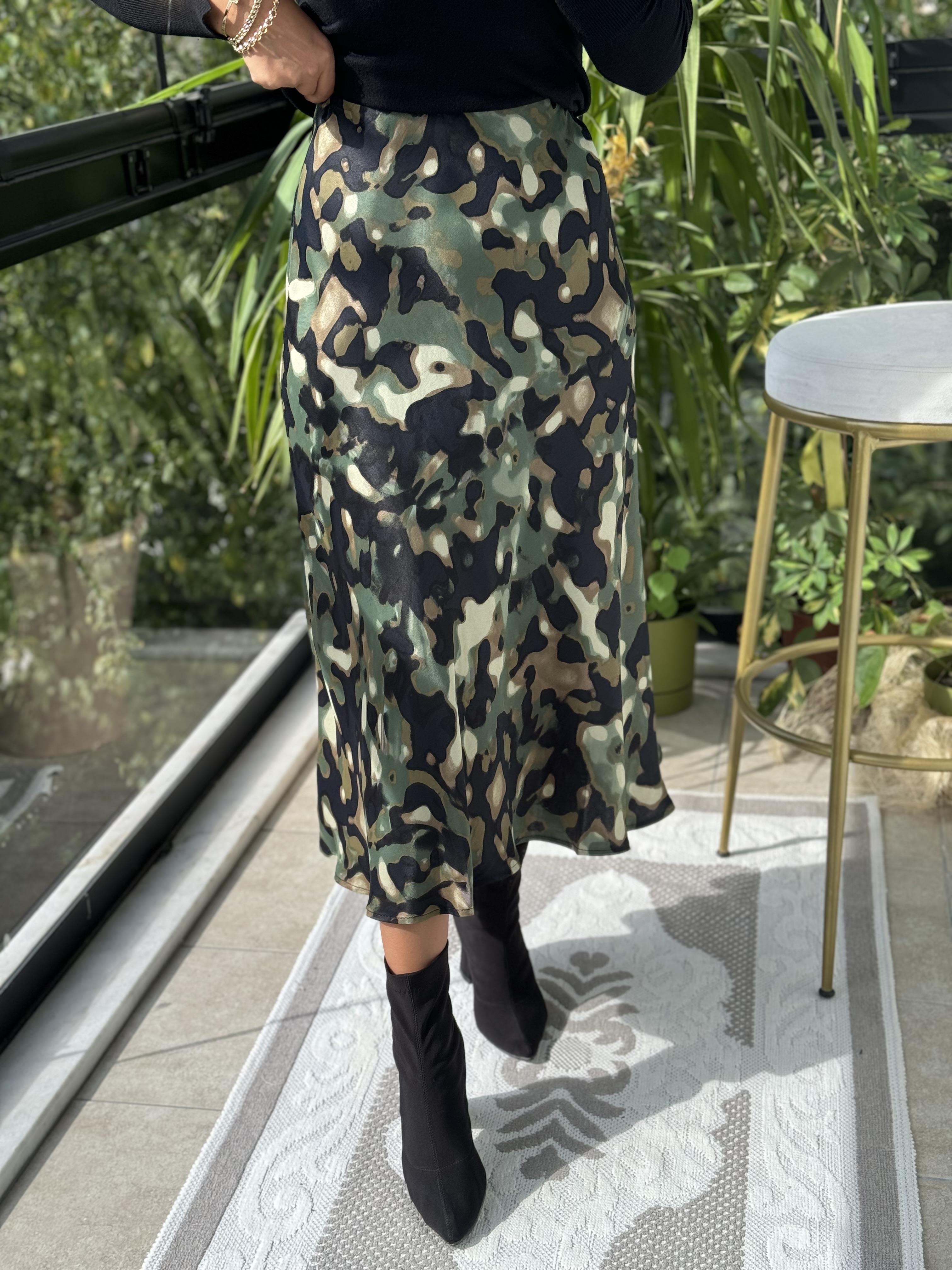 Kamuflaj Desen Etek Yeşil