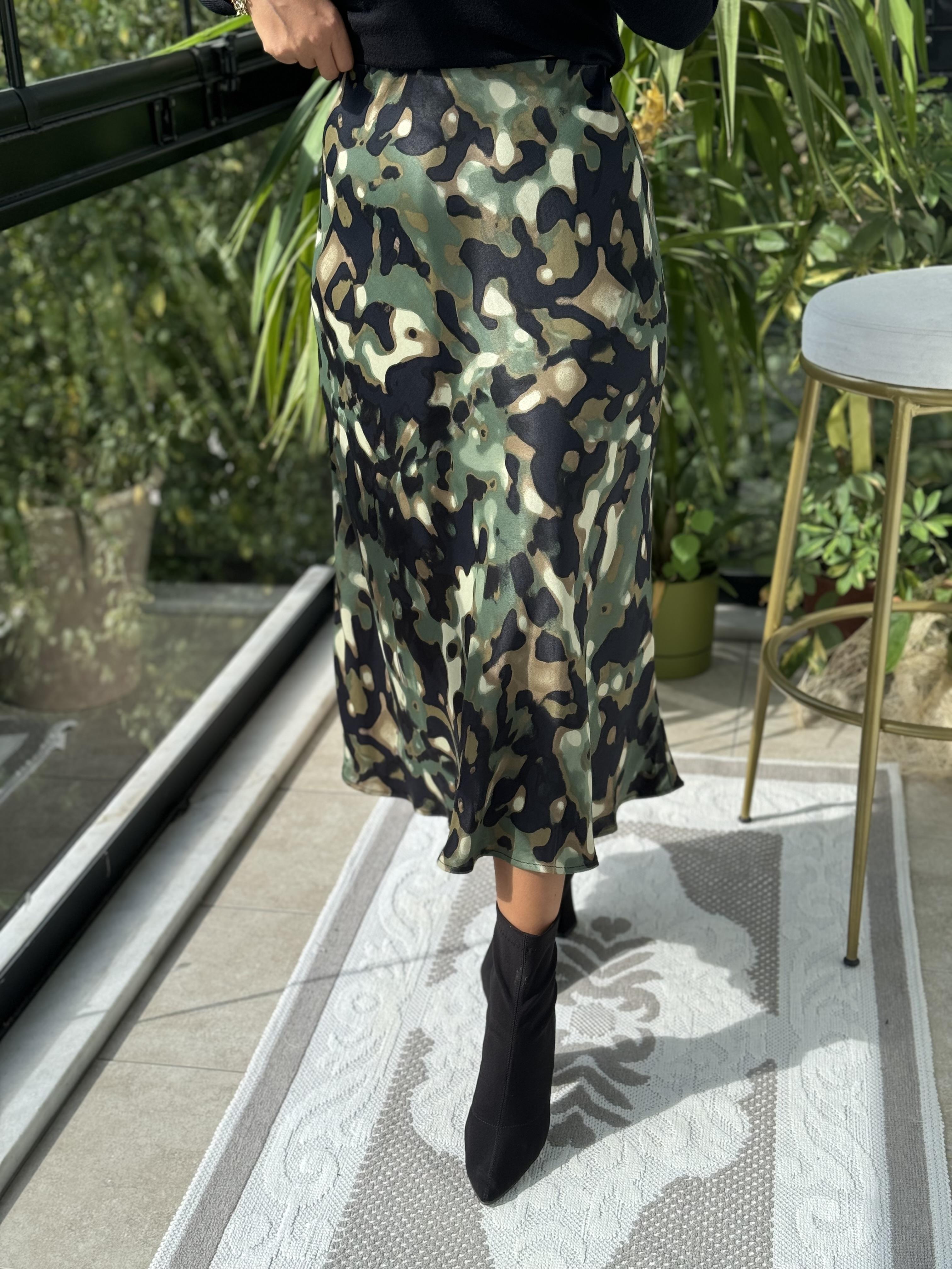 Kamuflaj Desen Etek Yeşil