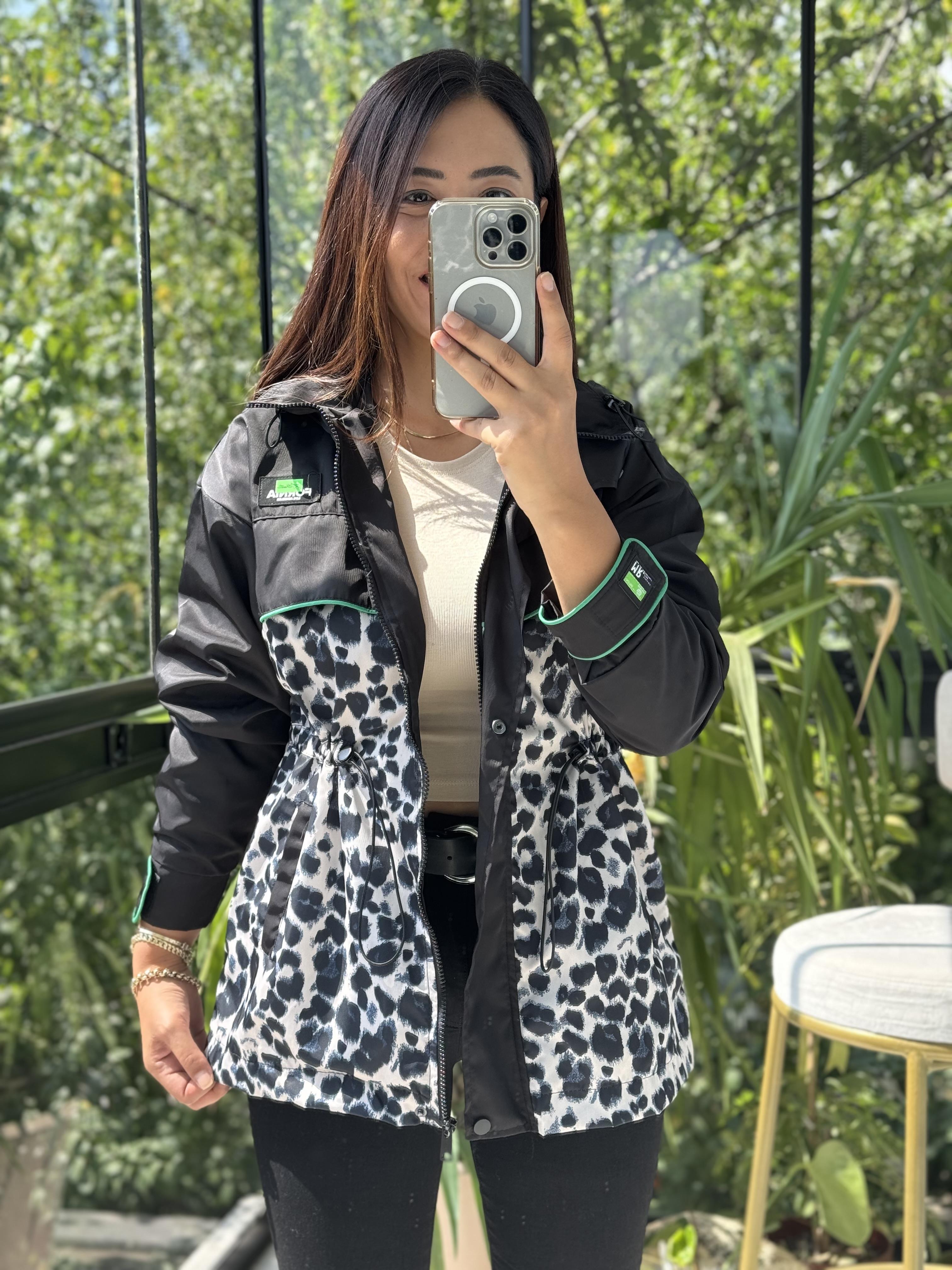 Leopar Yağmurluk Siyah