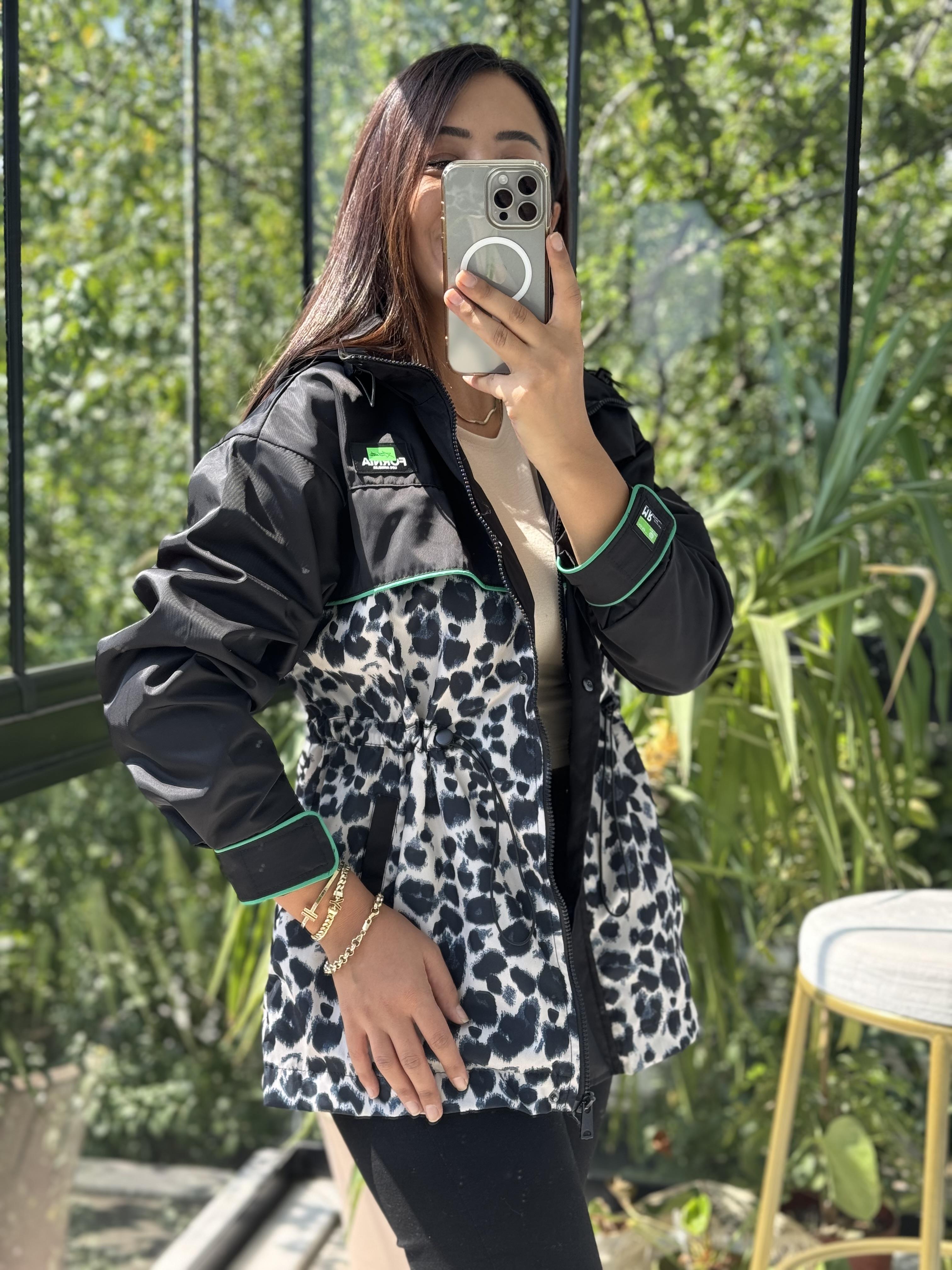 Leopar Yağmurluk Siyah