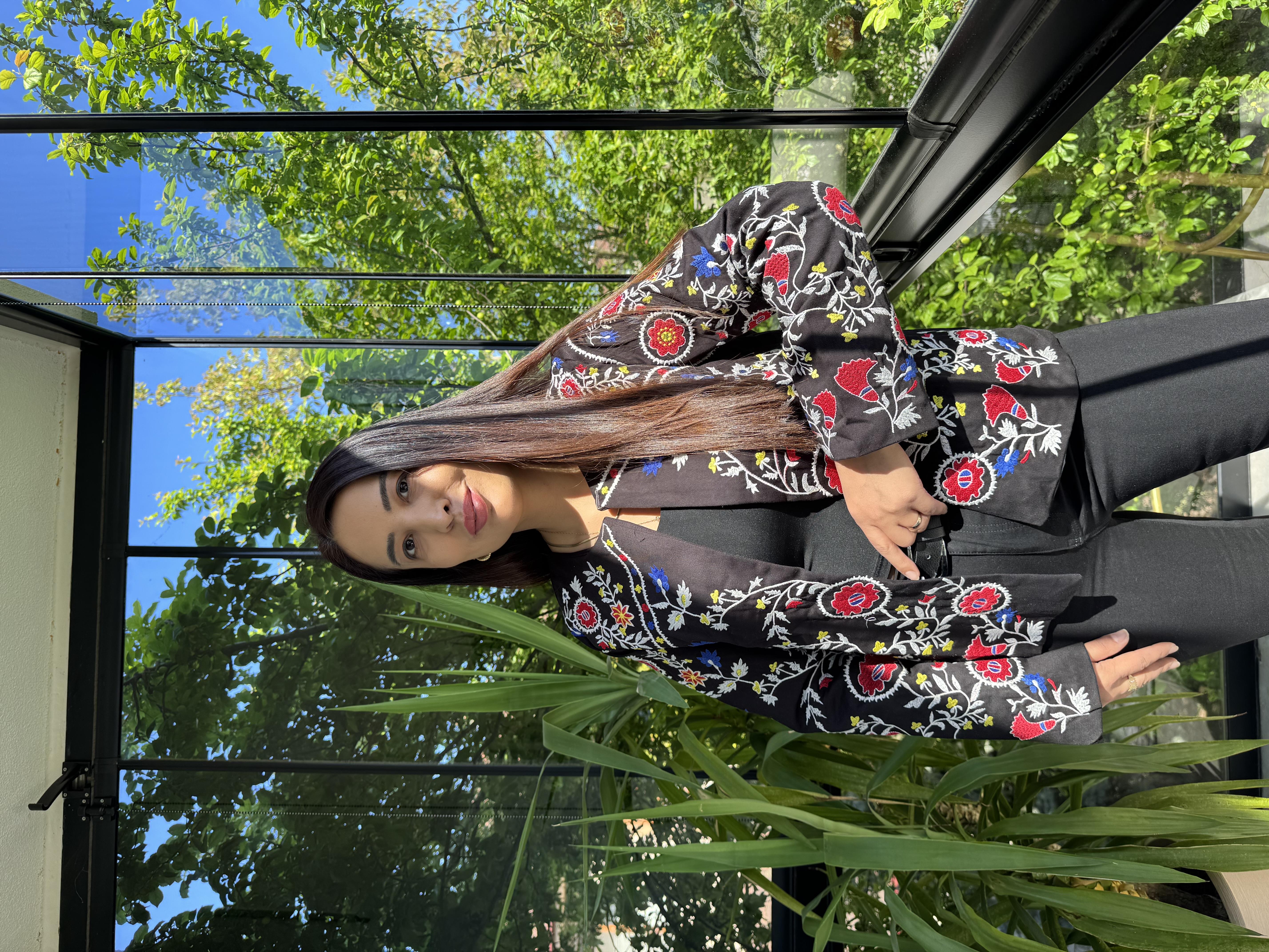 Lüx İşlemeli Ceket Siyah