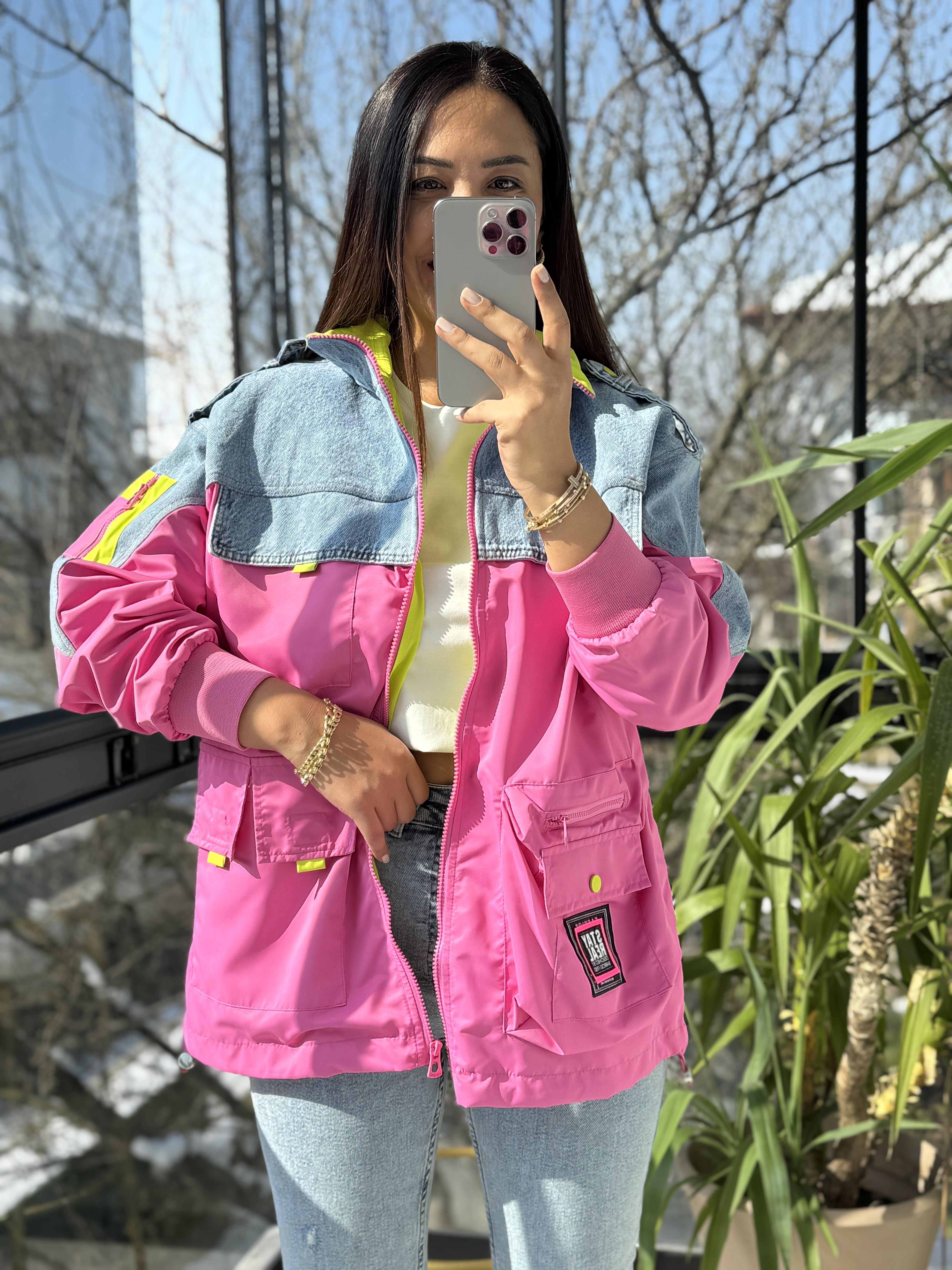 Mix Pilot Ceket Yağmurluk Pembe