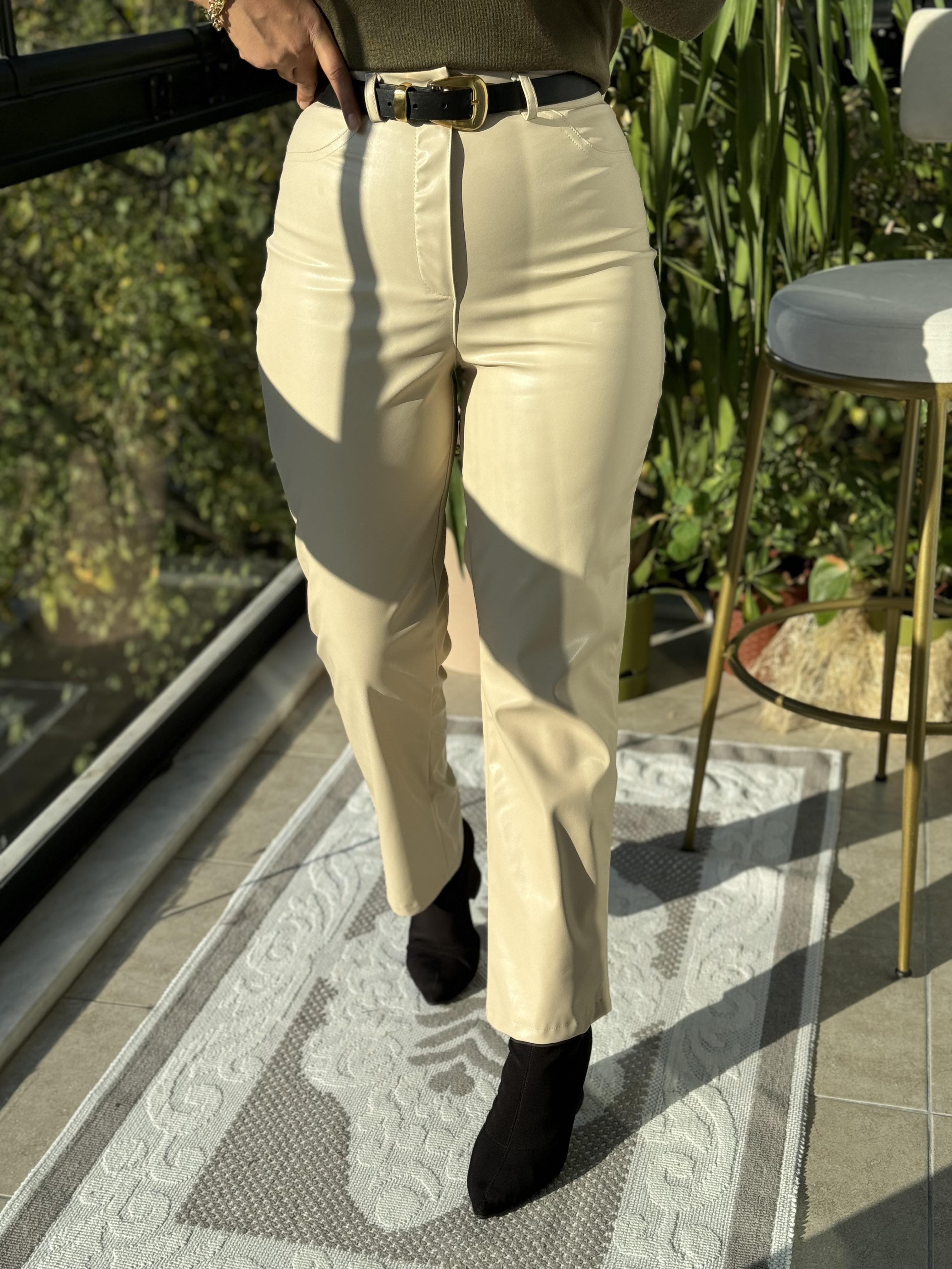 Mng Deri Pantolon Bej