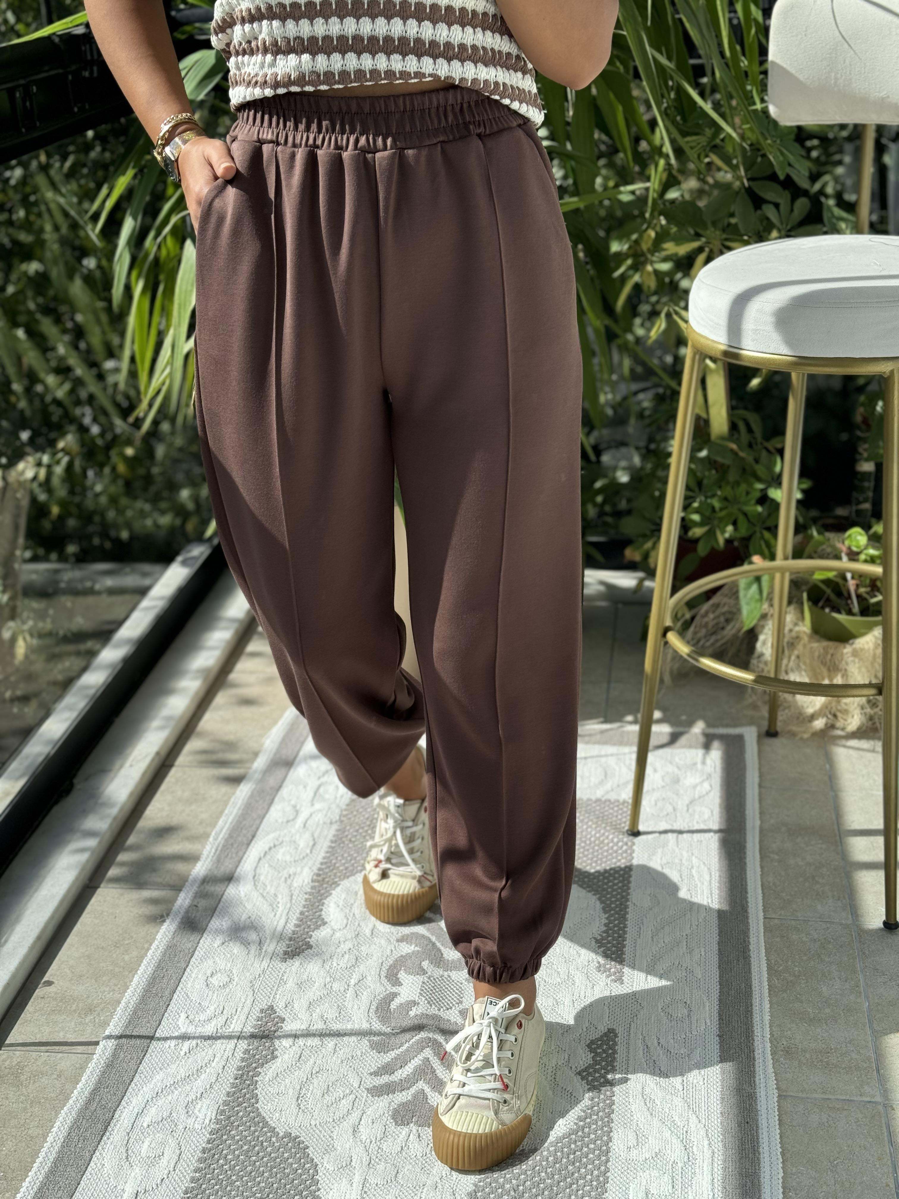 Önü Fitilli Eşofman Kahve