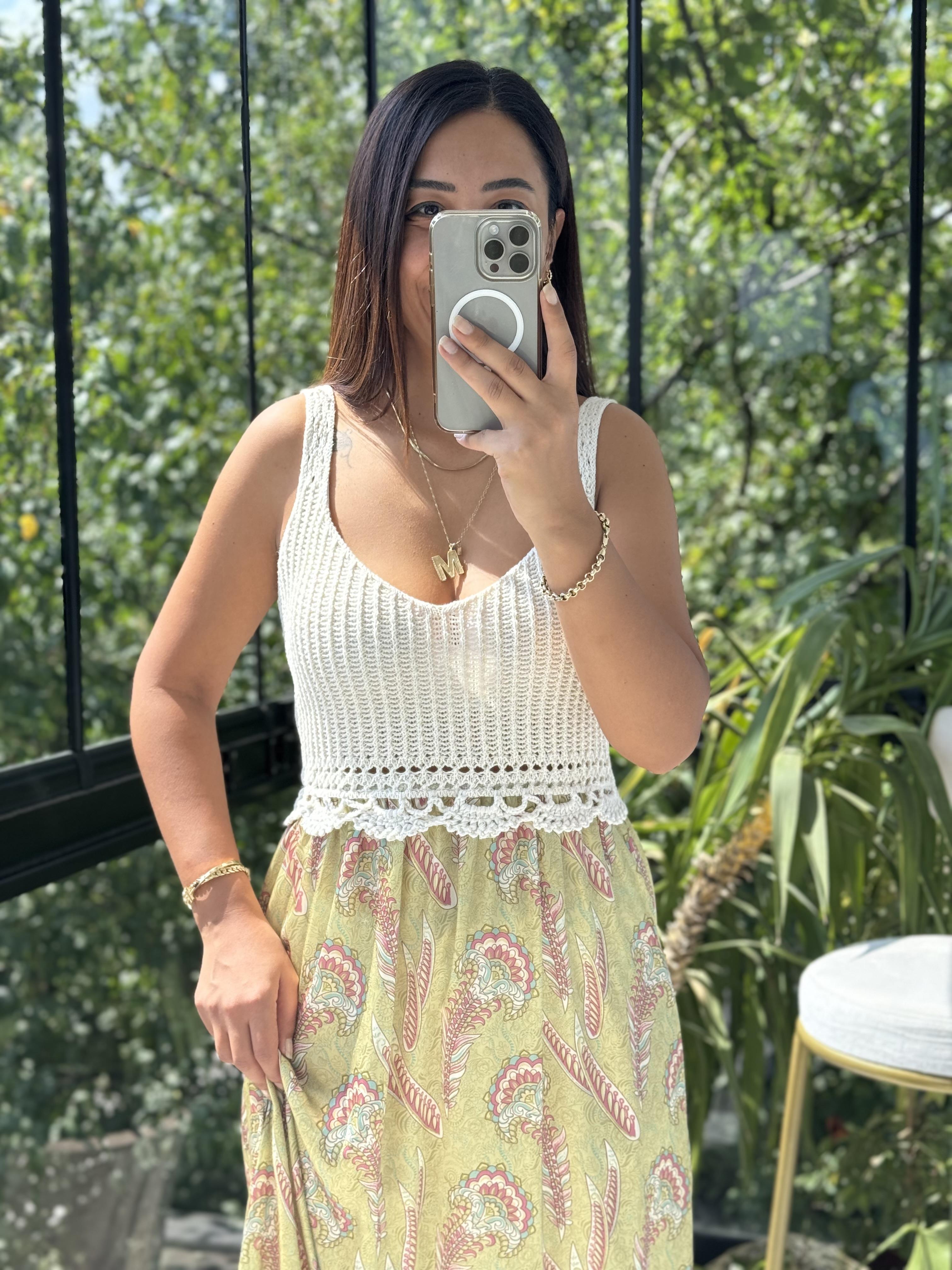 Örme Askılı Elbise Fıstık Yeşili