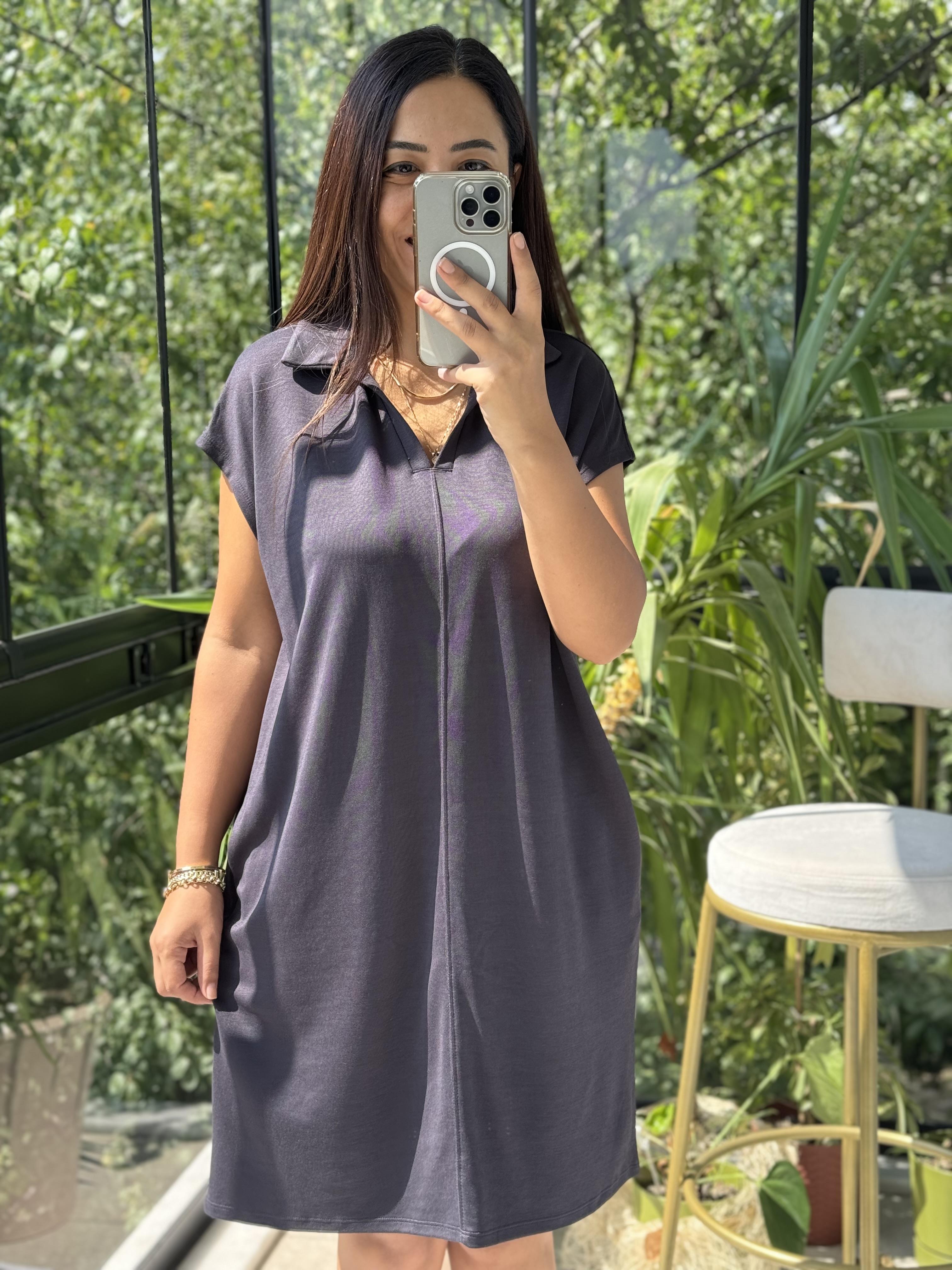 Oversize Elbise Füme 