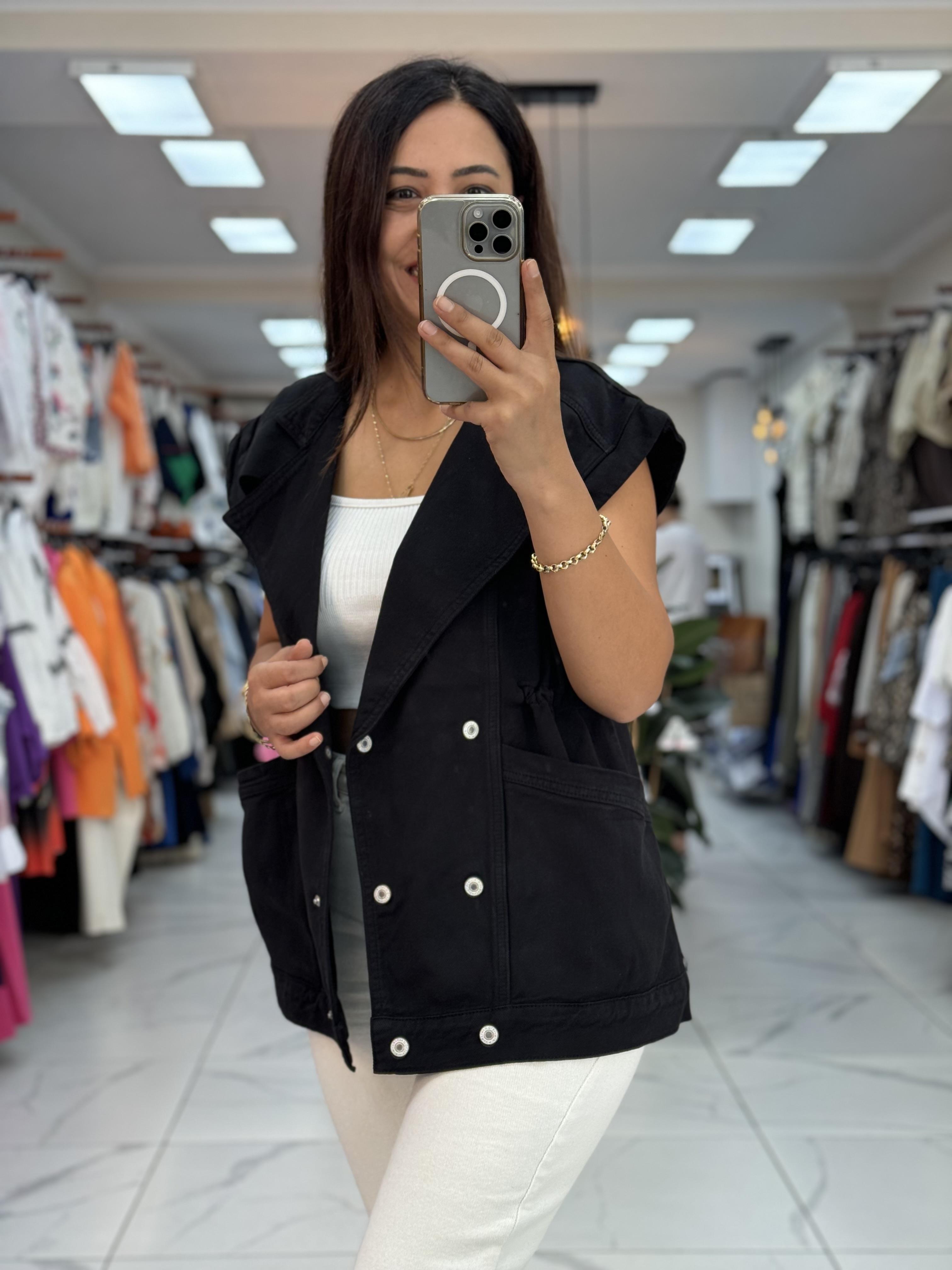 Oversize Yelek Siyah