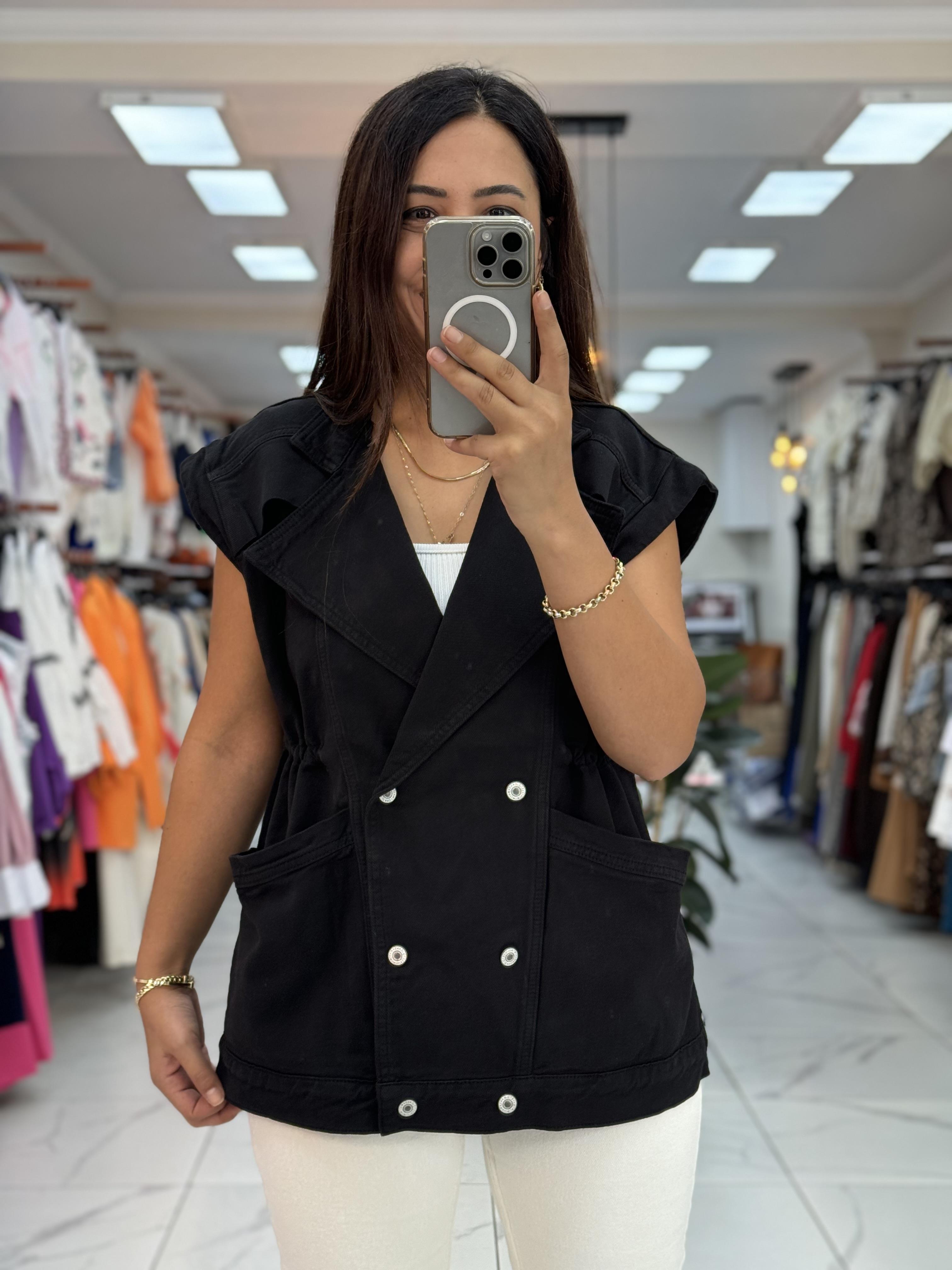 Oversize Yelek Siyah