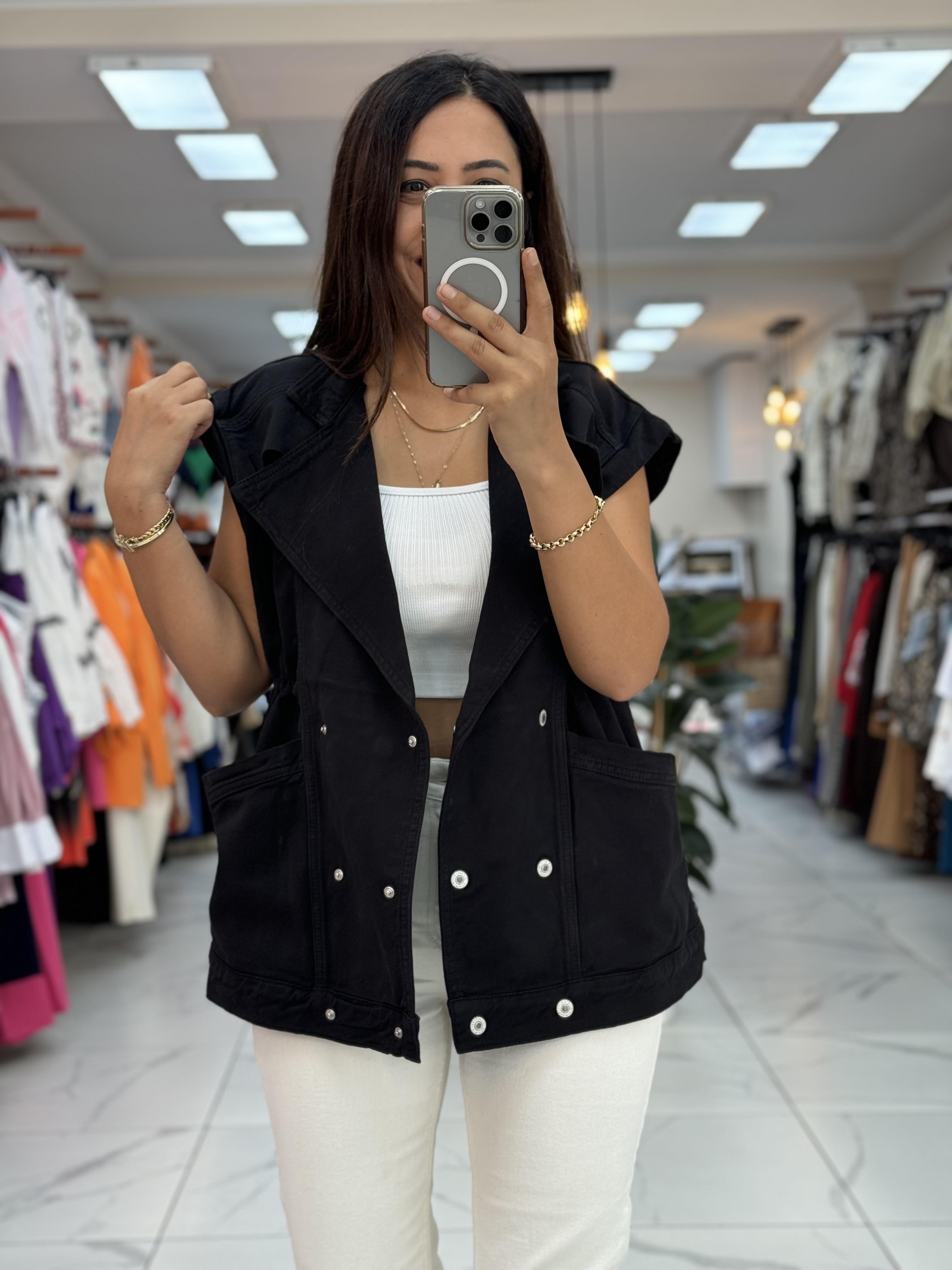 Oversize Yelek Siyah