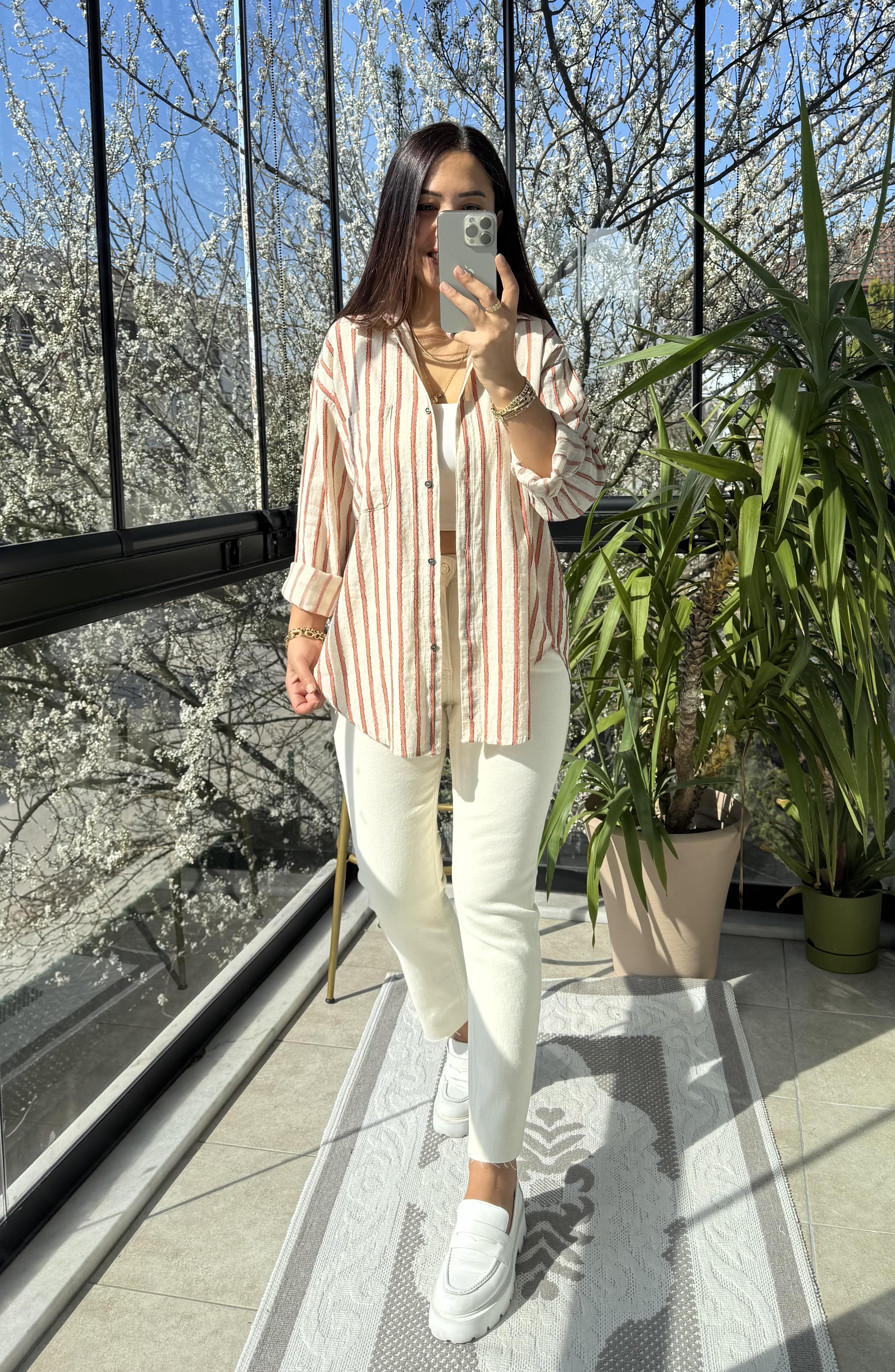 Pamuklu Çizgili Dokuma Kiremit